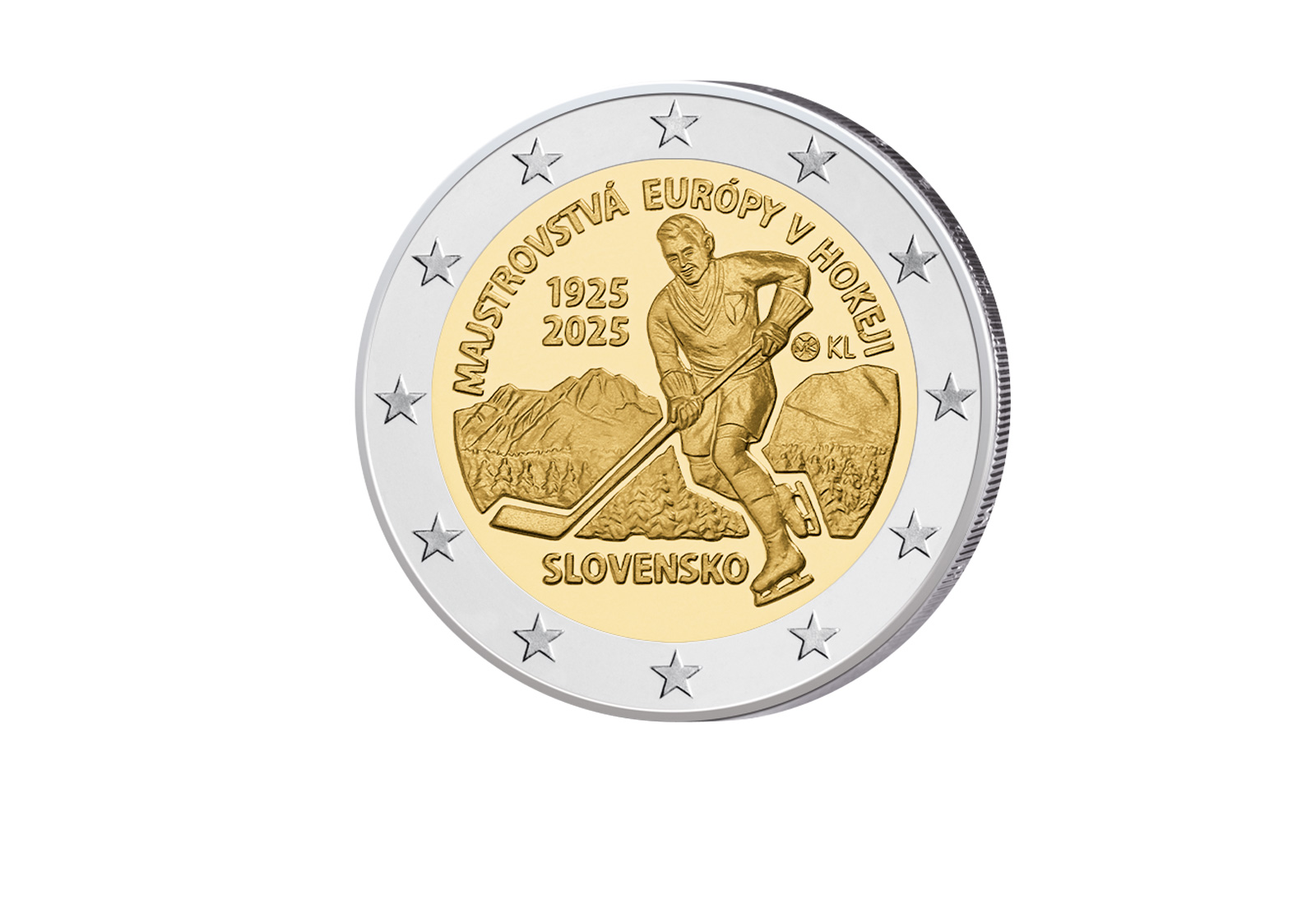 2 Euro 2025 Slowakei 100 J. Sporttunier inkl. Sonderprägung Eishockey WM 2011