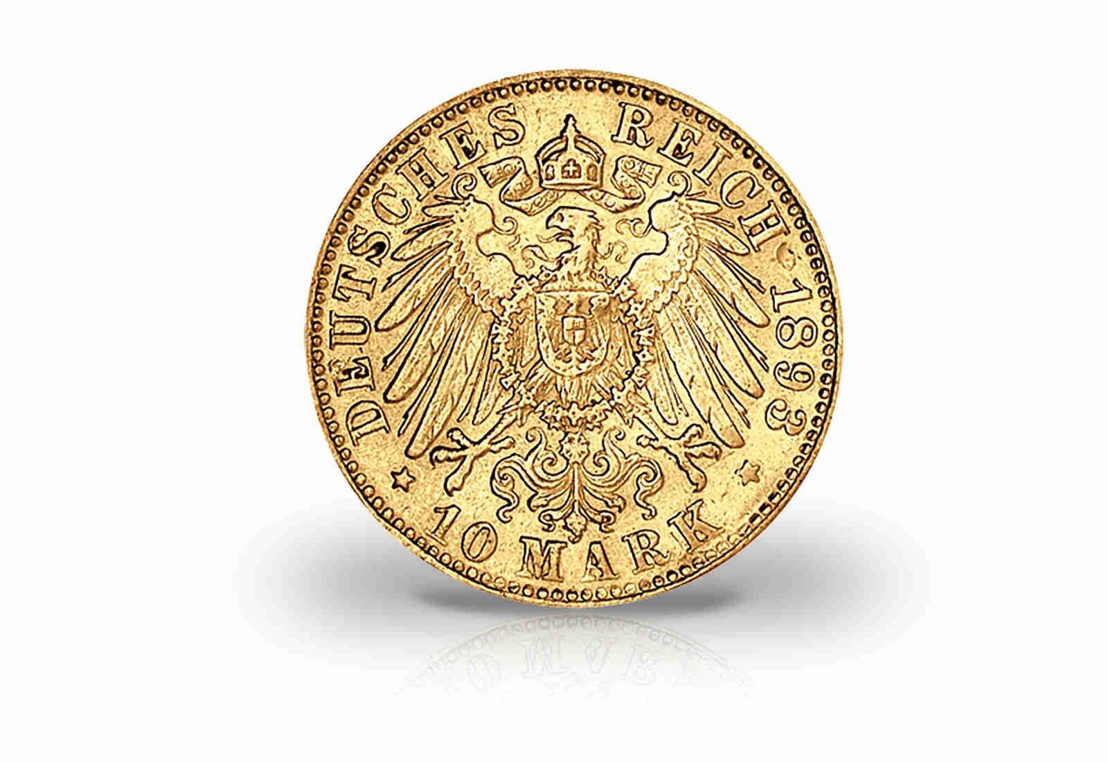 10 Mark Goldmünze 1890-1900 Deutsches Kaiserreich Bayern König Otto Jaeger-Nr. 199