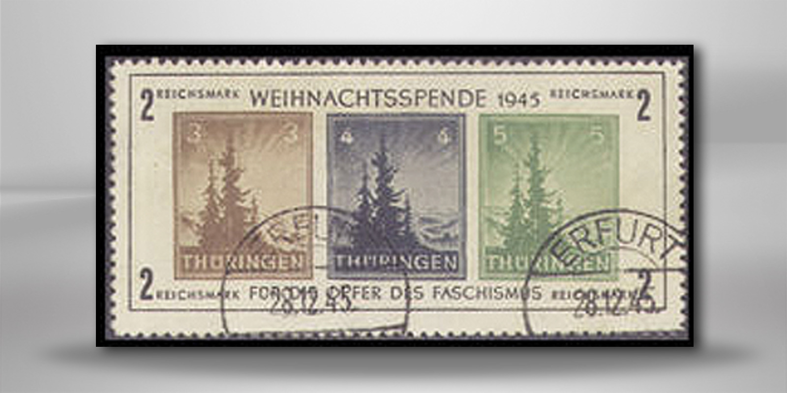 SBZ Block 1 gestempelt und geprüft Weihnachtsblock 1945