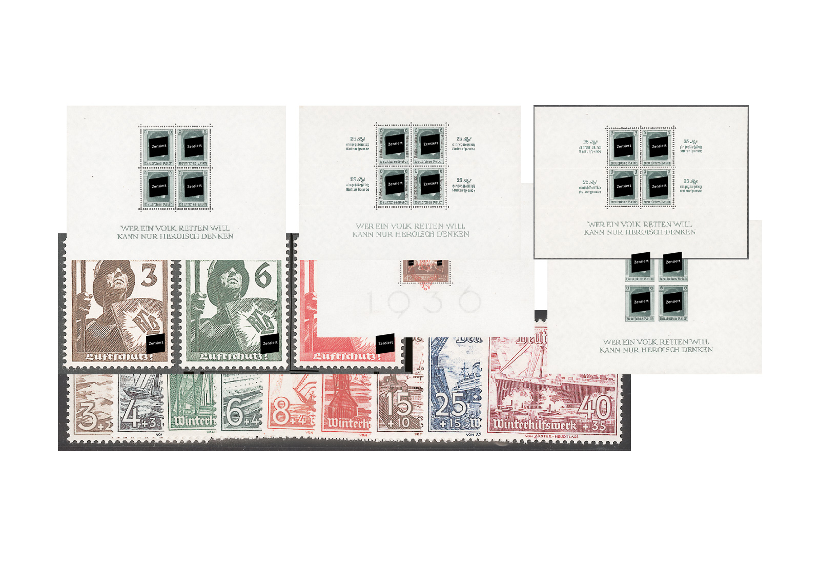 Deutsches Reich Jahrgang 1937 Mi.Nr. 643-659 inkl. Blocks 7/11 gestempelt