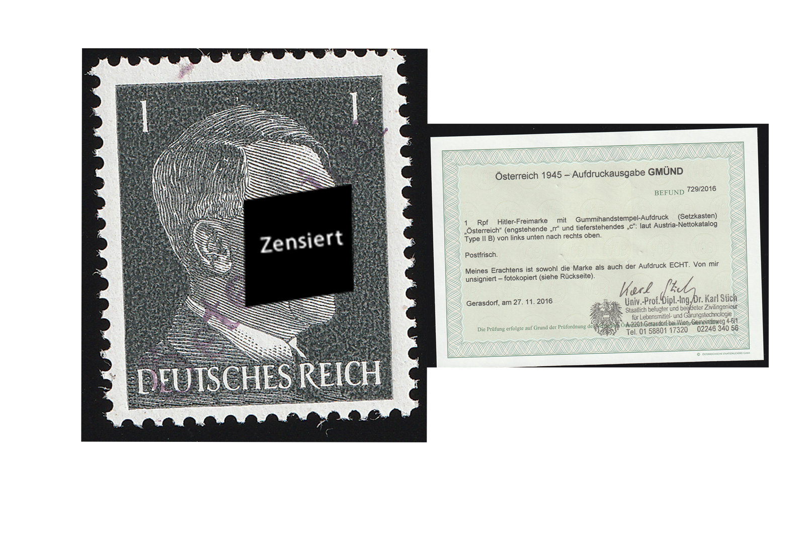 Briefmarke Österreich Lokalausgabe Gmünd 1 Pfennig Type II B ** mit FB