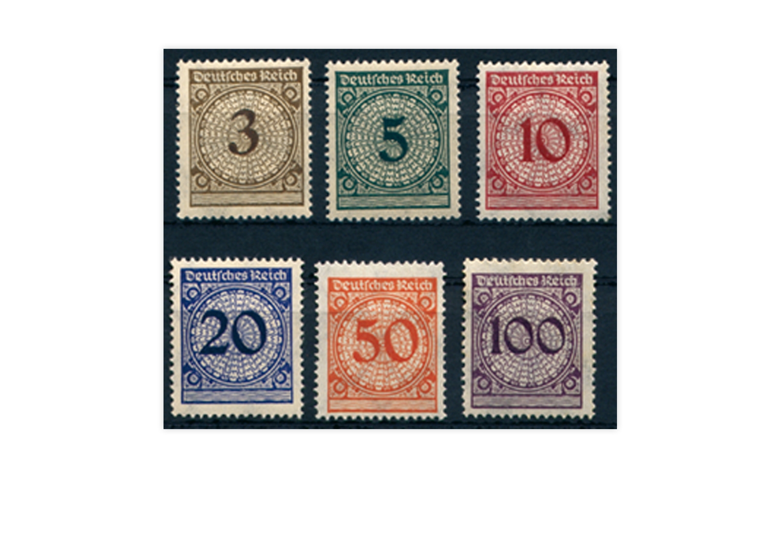 Briefmarken Deutsches Reich 1923 Michel-Nr. 338/43 postfrisch