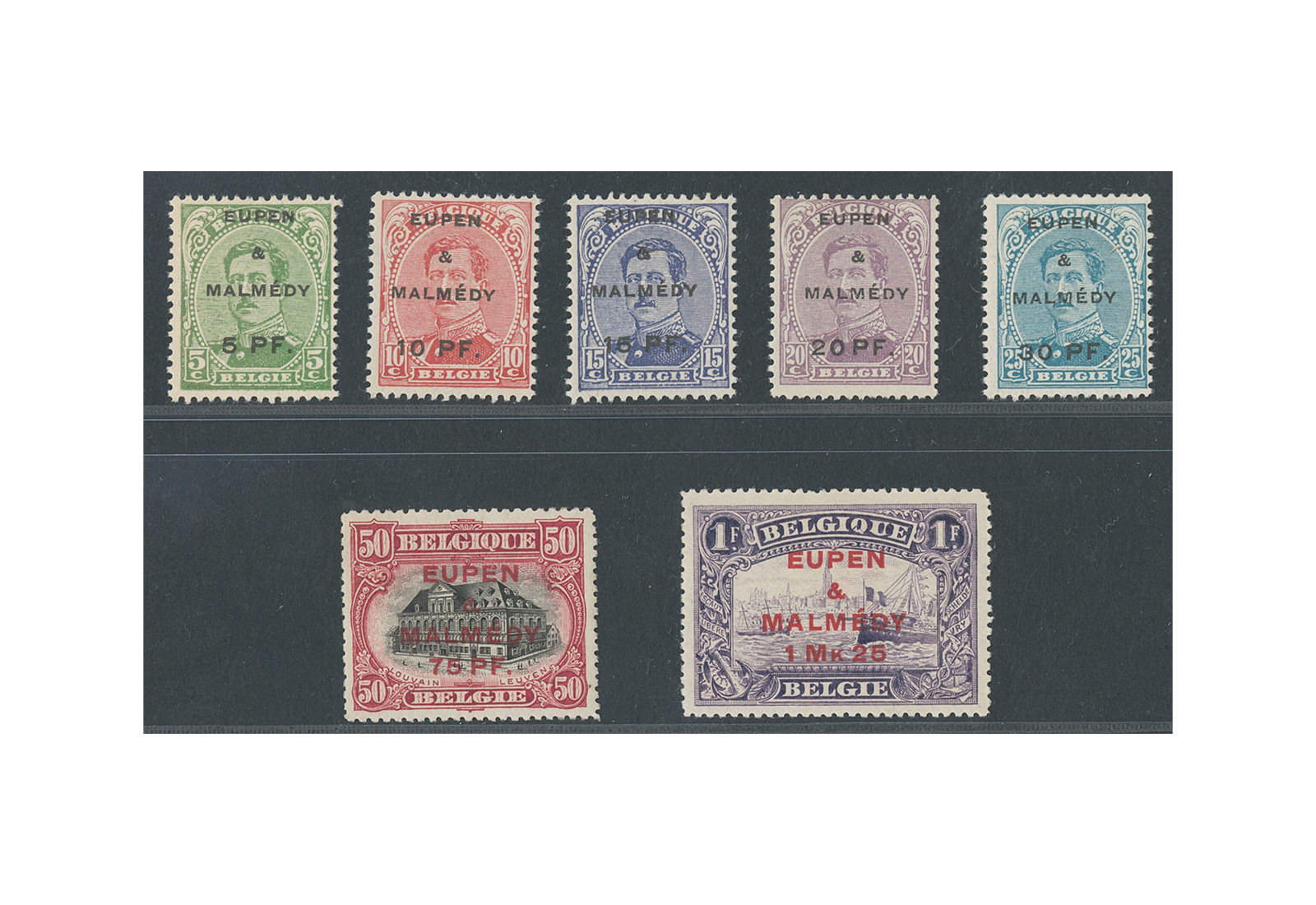 Briefmarke Eupen&Malmedy Dt. Abstimmungsgebiete Mi: 1-7 **