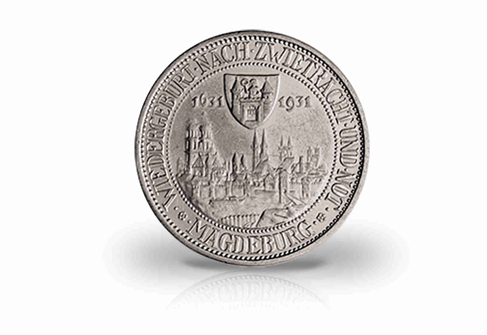 3 Reichsmark 1931 Weimarer Republik Brand von Magdeburg Jaeger-Nr. 347