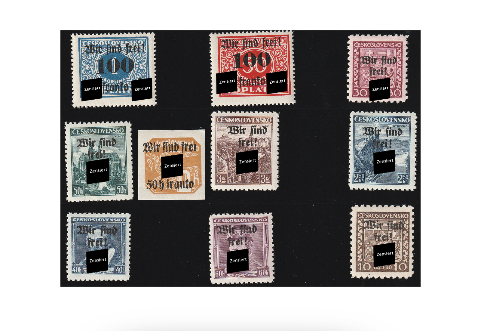 10 versch. Marken Sudetenland Rumburg **