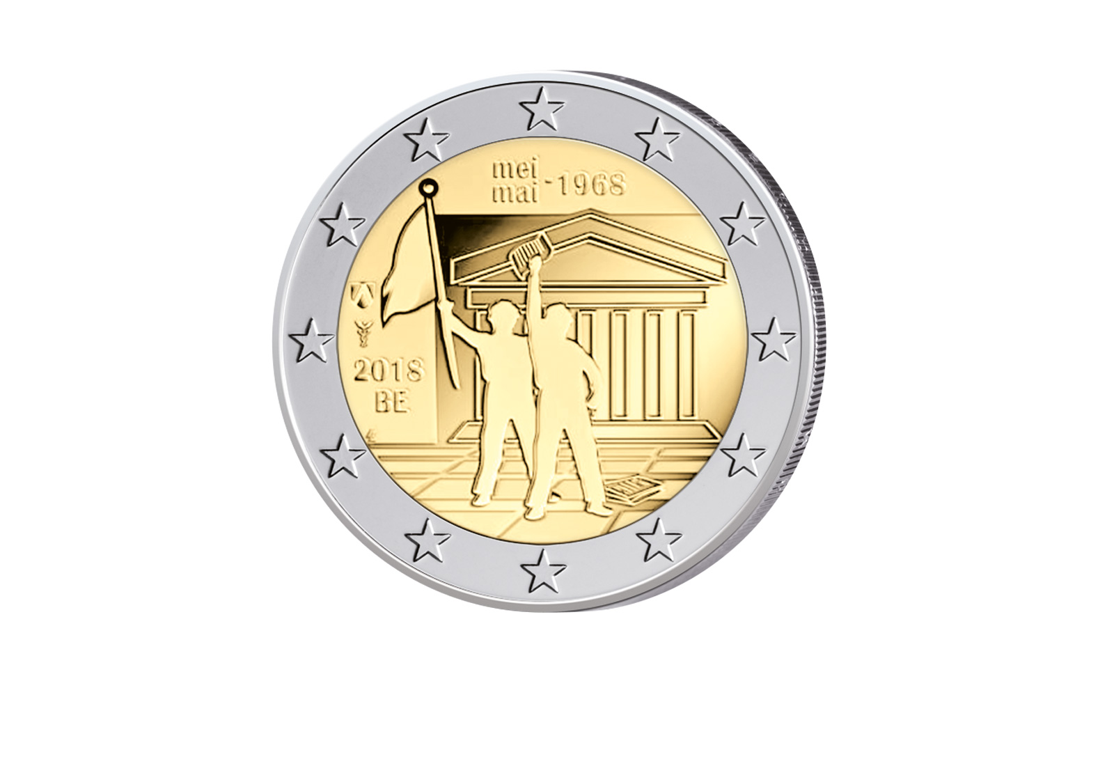 2 Euro 2018 Belgien 50. Jahrestag Mai 1968 st in Coincard