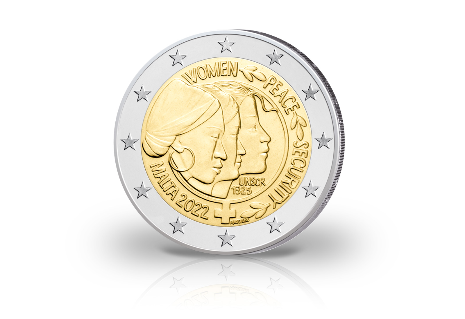 2 Euro 2022 Malta UN-Resolution Frauen, Frieden und Sicherheit in Coincard