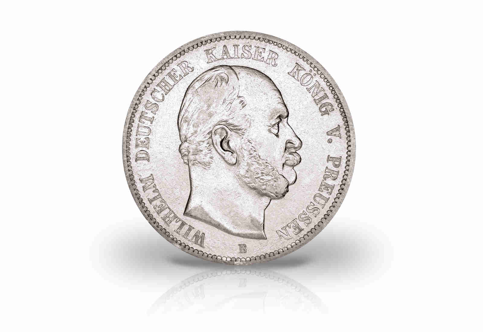 5 Mark 1874-1876 Deutsches Kaiserreich Preußen Kaiser Wilhelm I. Jaeger-Nr. 97