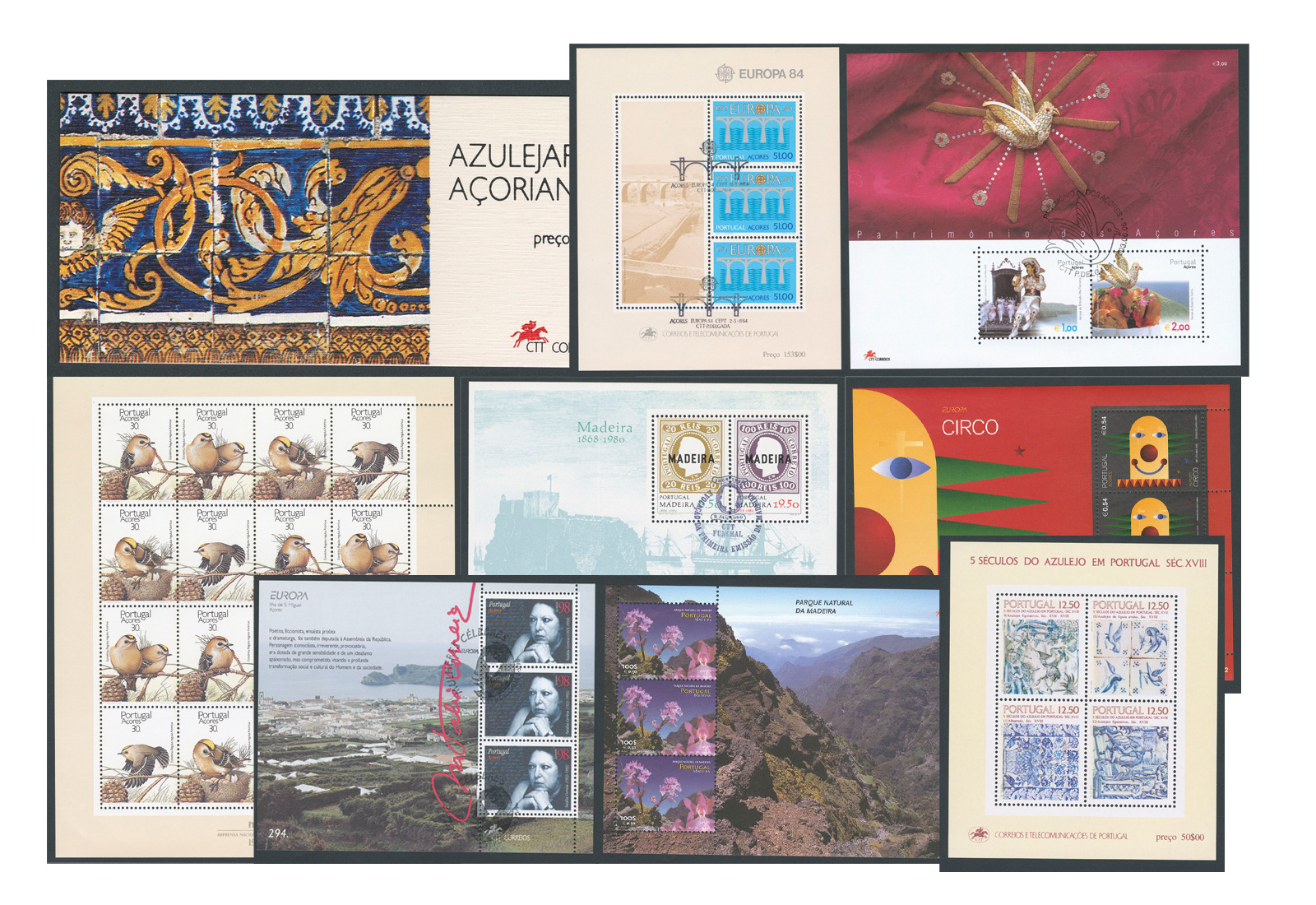 Briefmarken Kollektion Blocks und Kleinbogen Portugal + Gebiete **/gest.
