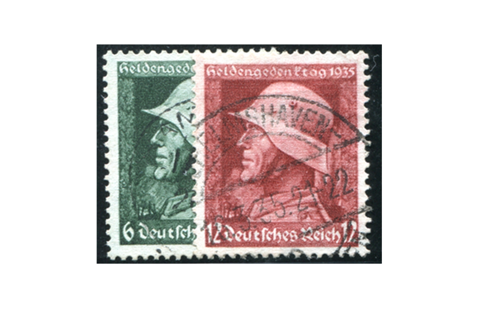 Briefmarken Deutsches Reich Heldengedenktag 1935 Michel-Nr. 569/570 gestempelt
