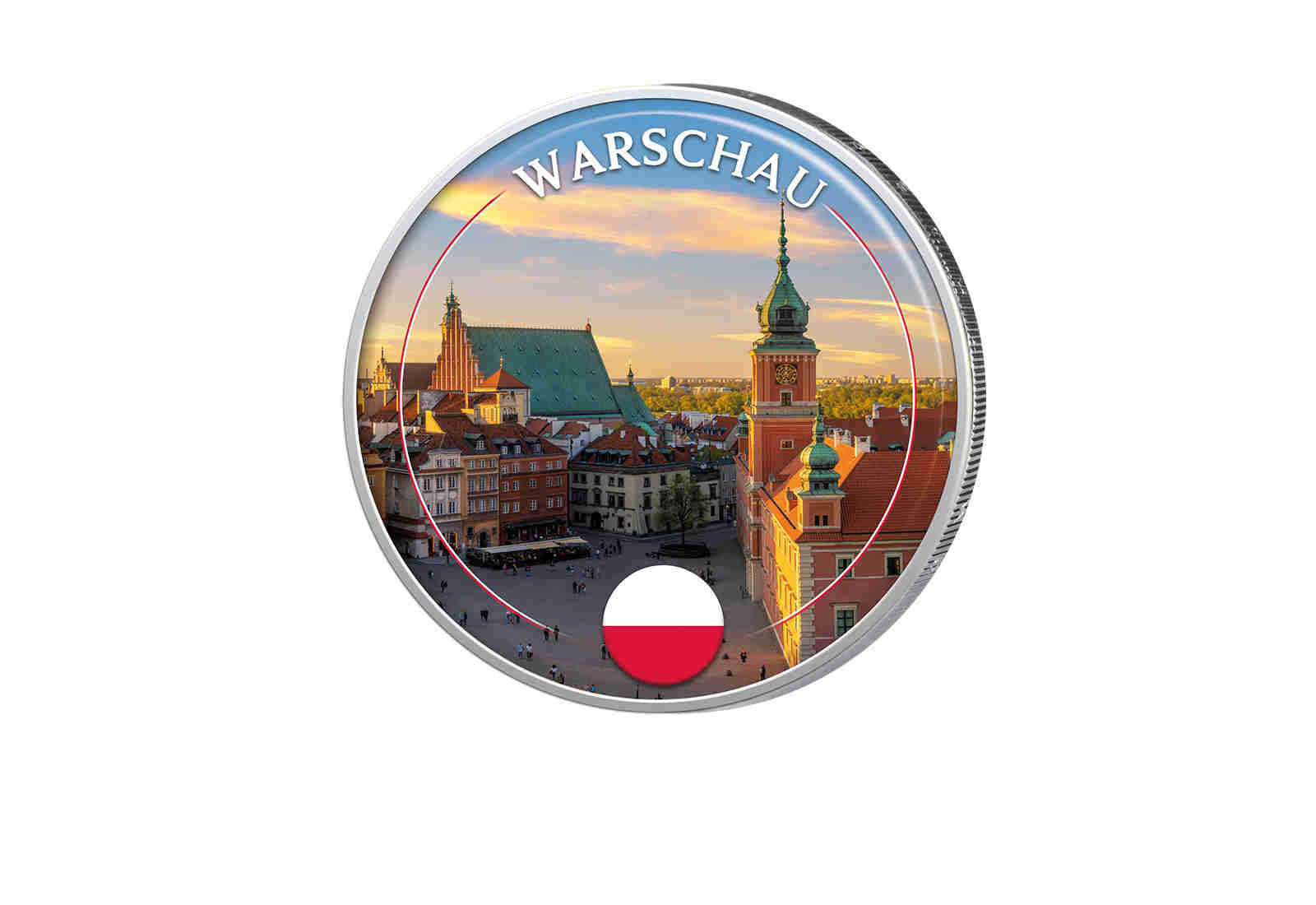 2 Euro mit Farbapplikation Warschau - Polen