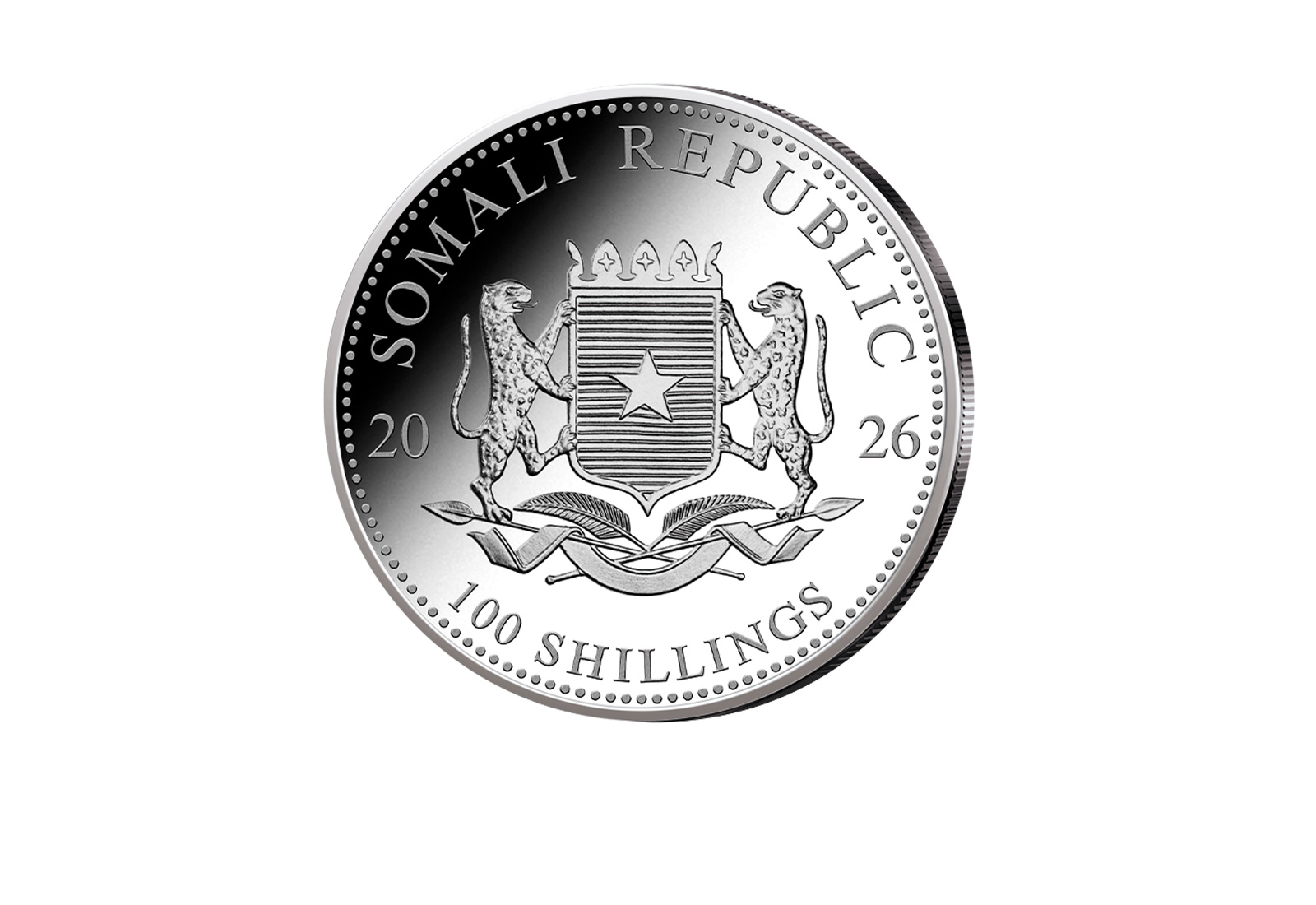 African Wildlife Serie 1 oz Silber 2026 Somalia Elefant