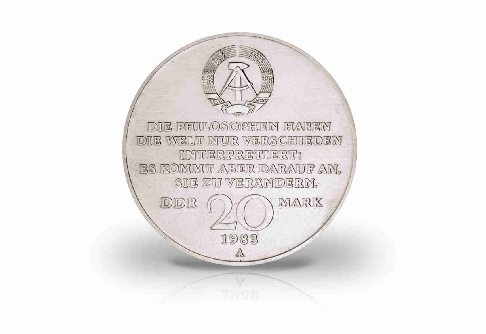 20 Mark Gedenkmünze 1983 DDR Karl Marx Jaeger-Nr. 1592