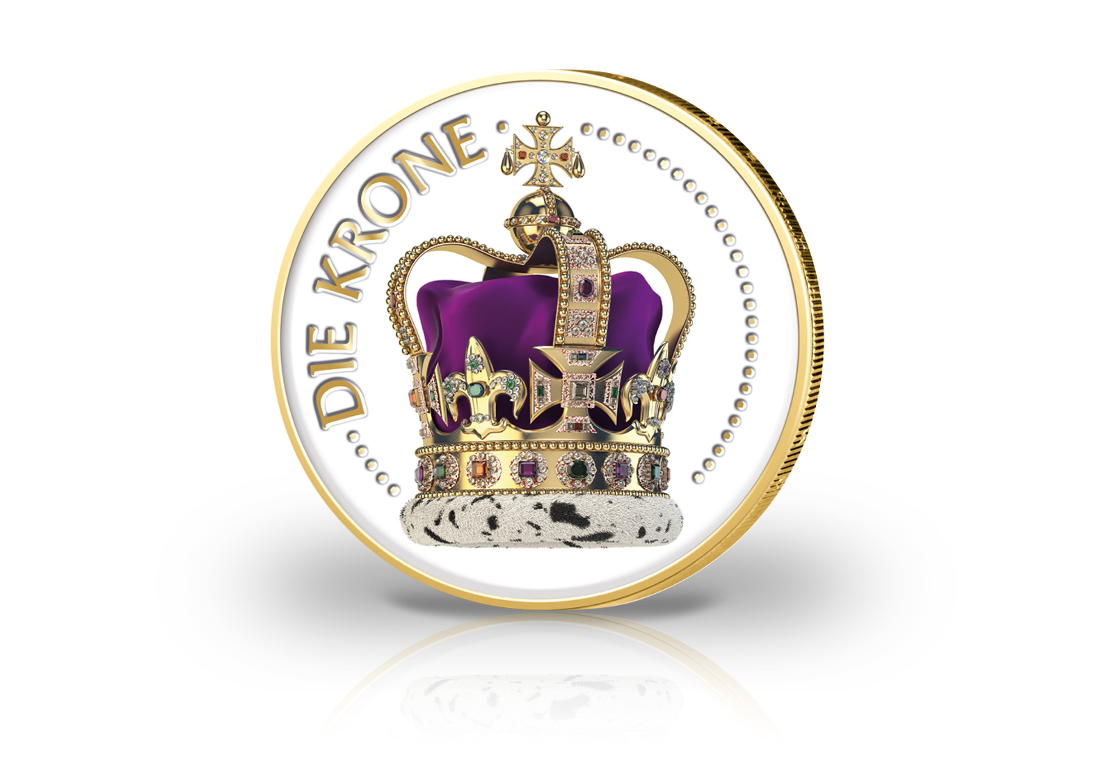 2 Euro vergoldet Die Krone mit Farbmotiv