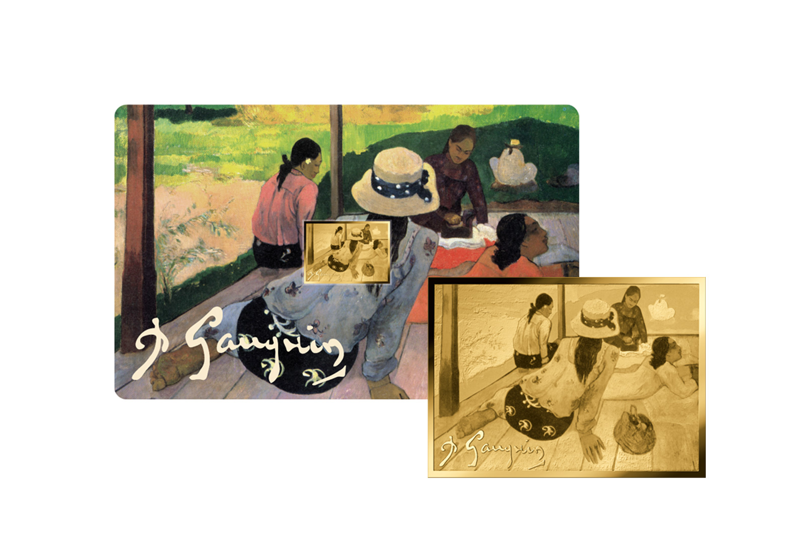 Goldmünze Motiv Die Mittagsruhe Coincard 999/1000 Gold Geschenk