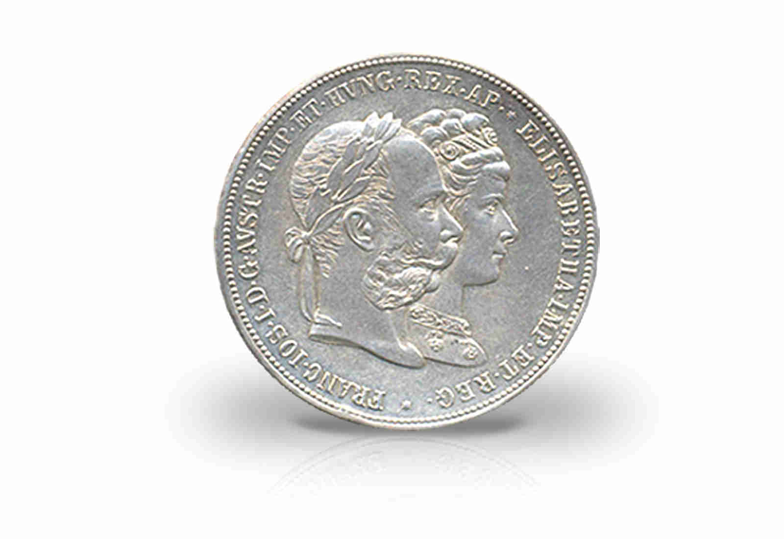 Doppelgulden 1879 Österreich Silberhochzeit des Kaisers