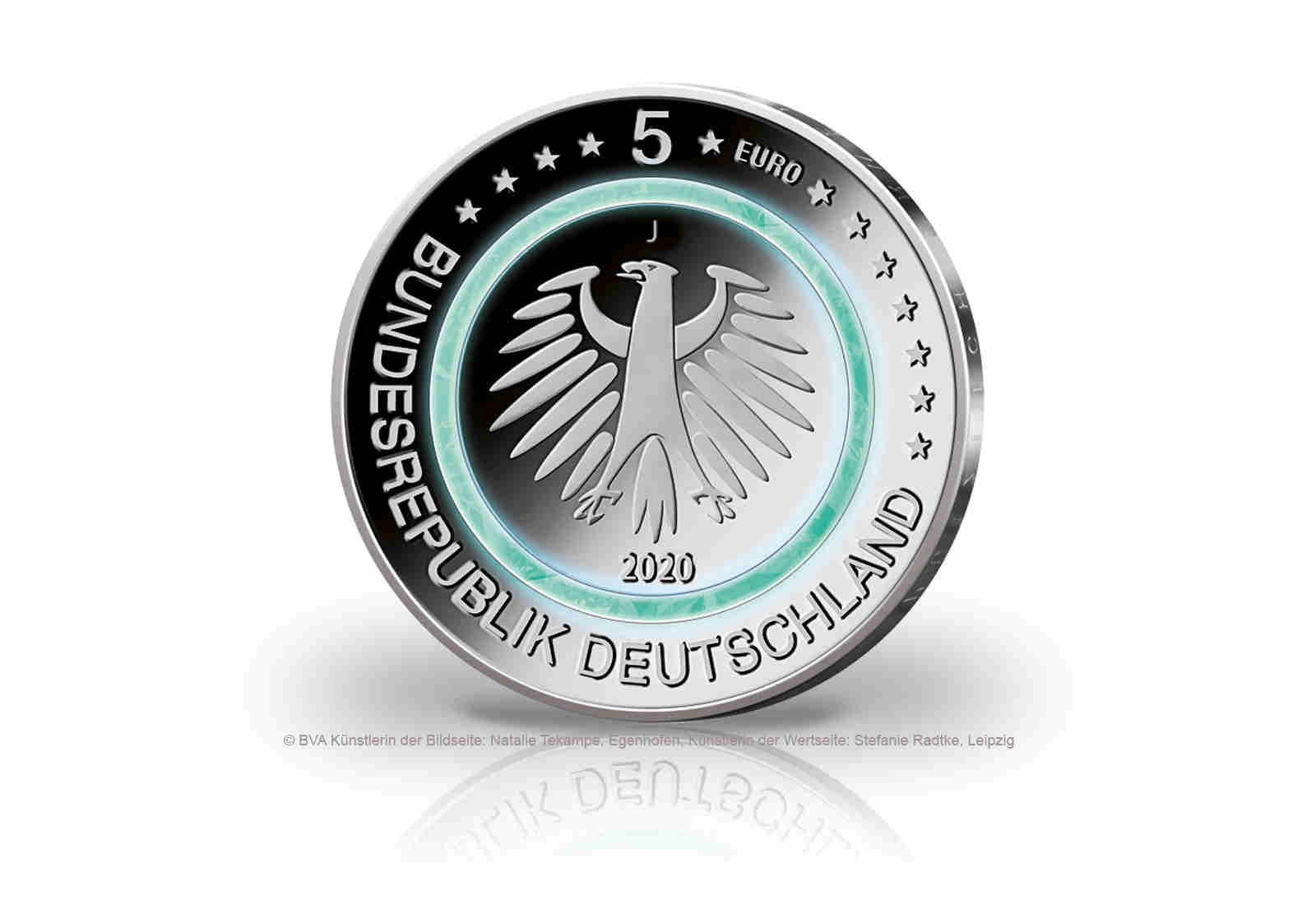 5 Euro 2020 Deutschland Subpolare Zone mit Polymerring st Prägestätte J