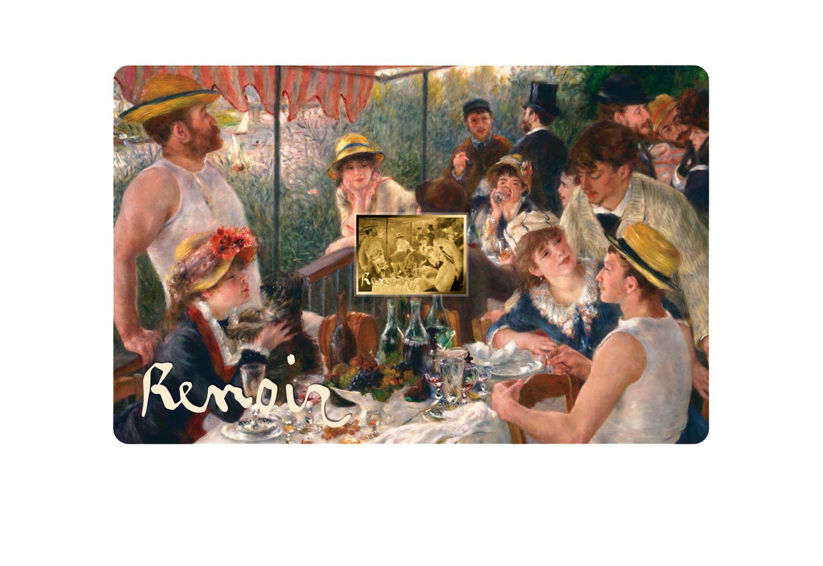 Goldmünze Motiv "Das Frühstück der Ruderer - Renoir" Coincard 999/1000 Gold Geschenk