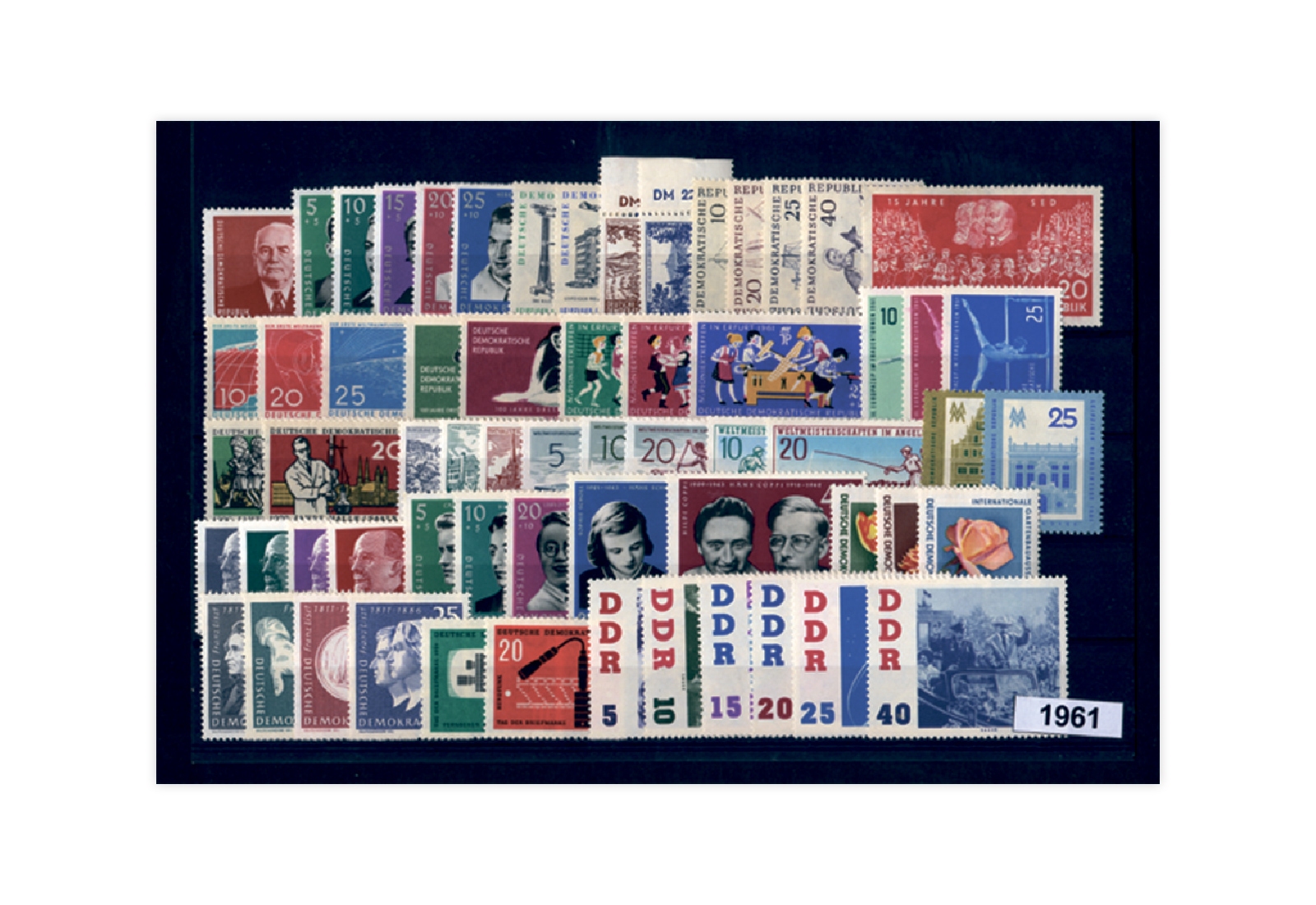 Briefmarken DDR Jahrgang 1961 Michel Nr. 807-865 gestempelt