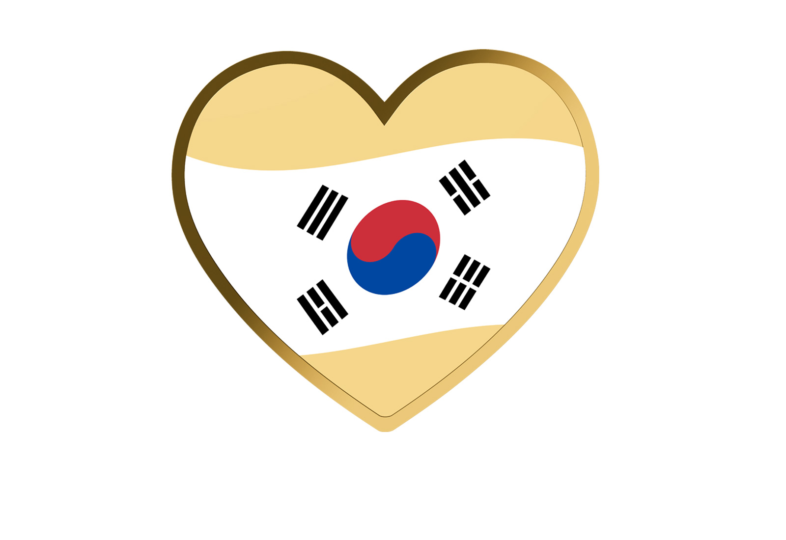 Goldmünze Motiv "Ein Herz für Südkorea" 999/1000 Gold im Geschenketui