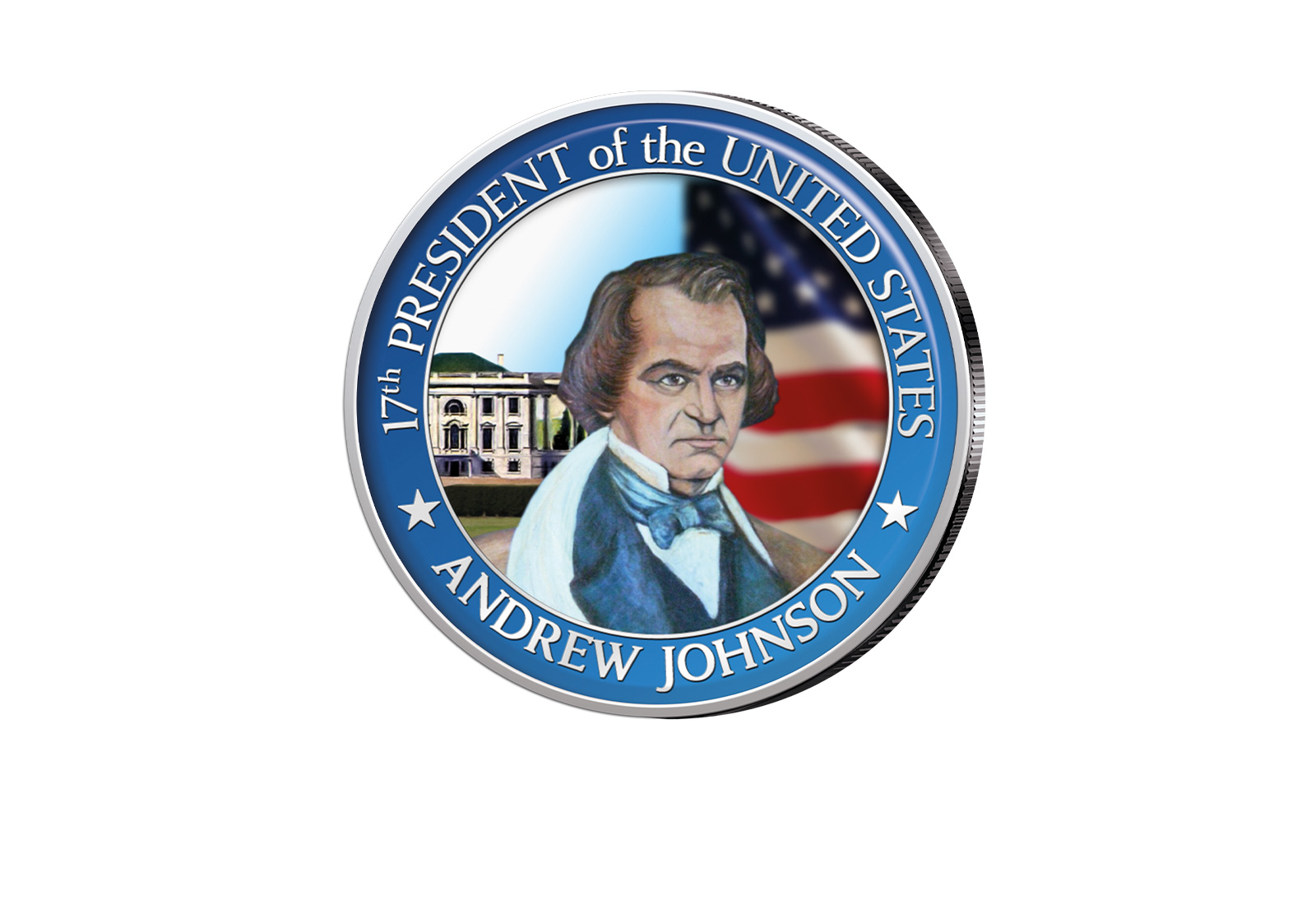 ½ Kennedy-Dollar USA mit Farbapplikation Andrew Johnson Serie: Presidents of the US
