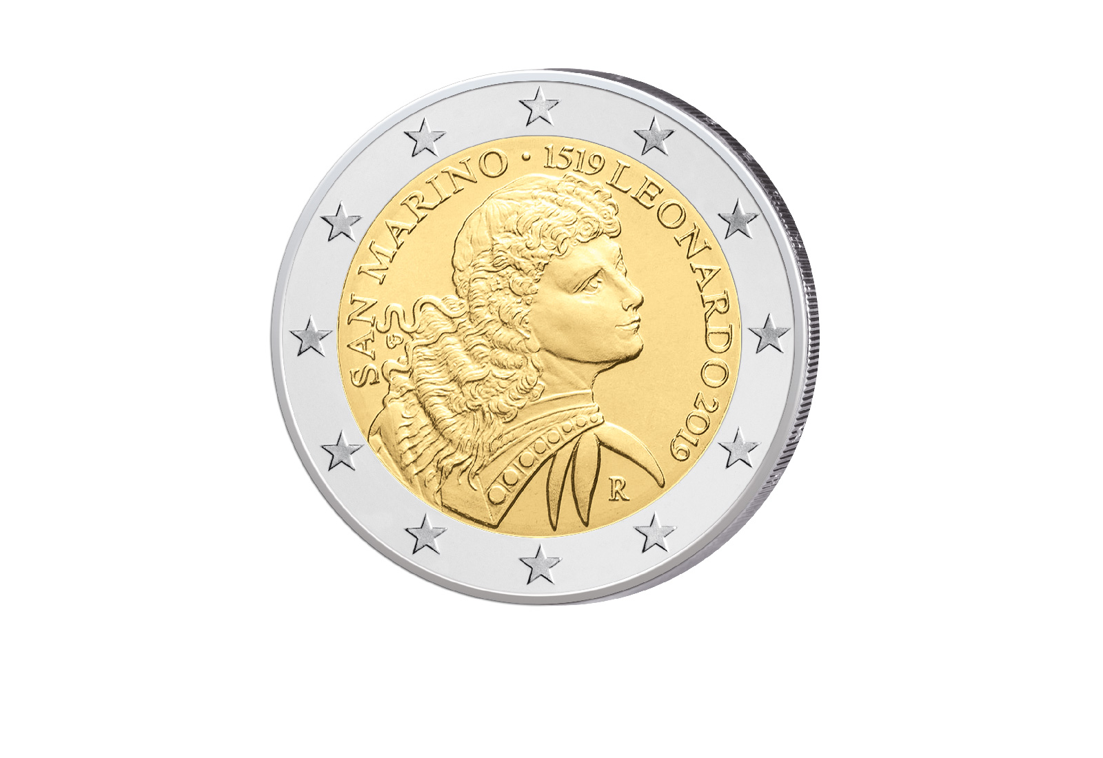 2 Euro 2019 San Marino 500. Todestag Leonardo da Vinci st im Blister