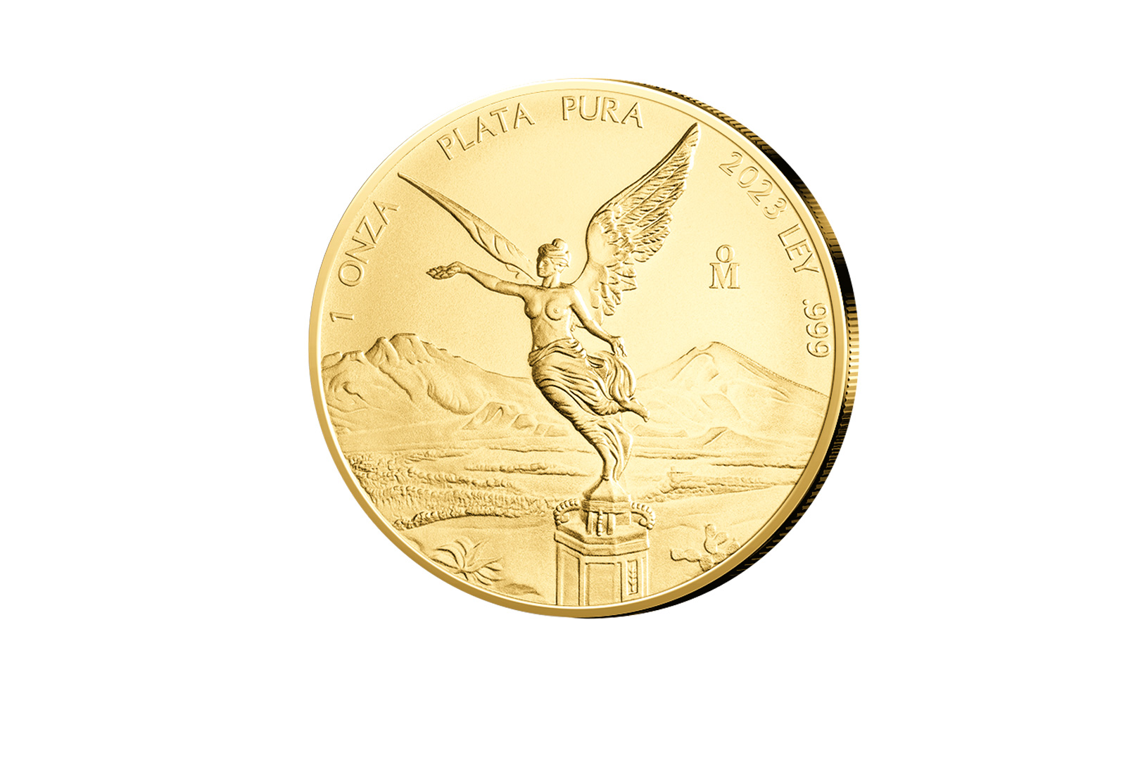 Libertad 1 oz Silber 2023 Mexiko veredelt mit Goldauflage