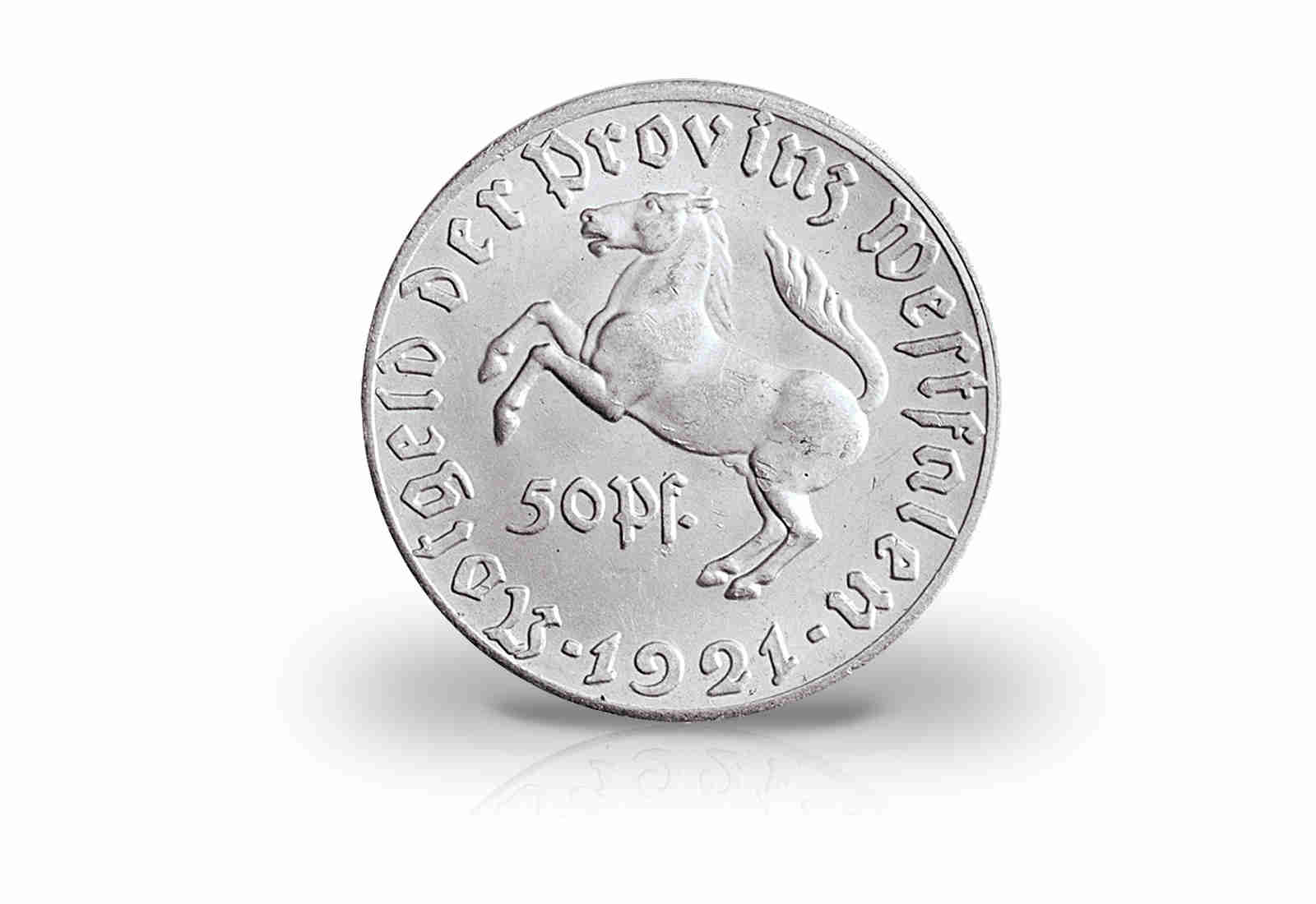 50 Pfennig 1921 Weimarer Republik Notgeldmünze Westfalen N9