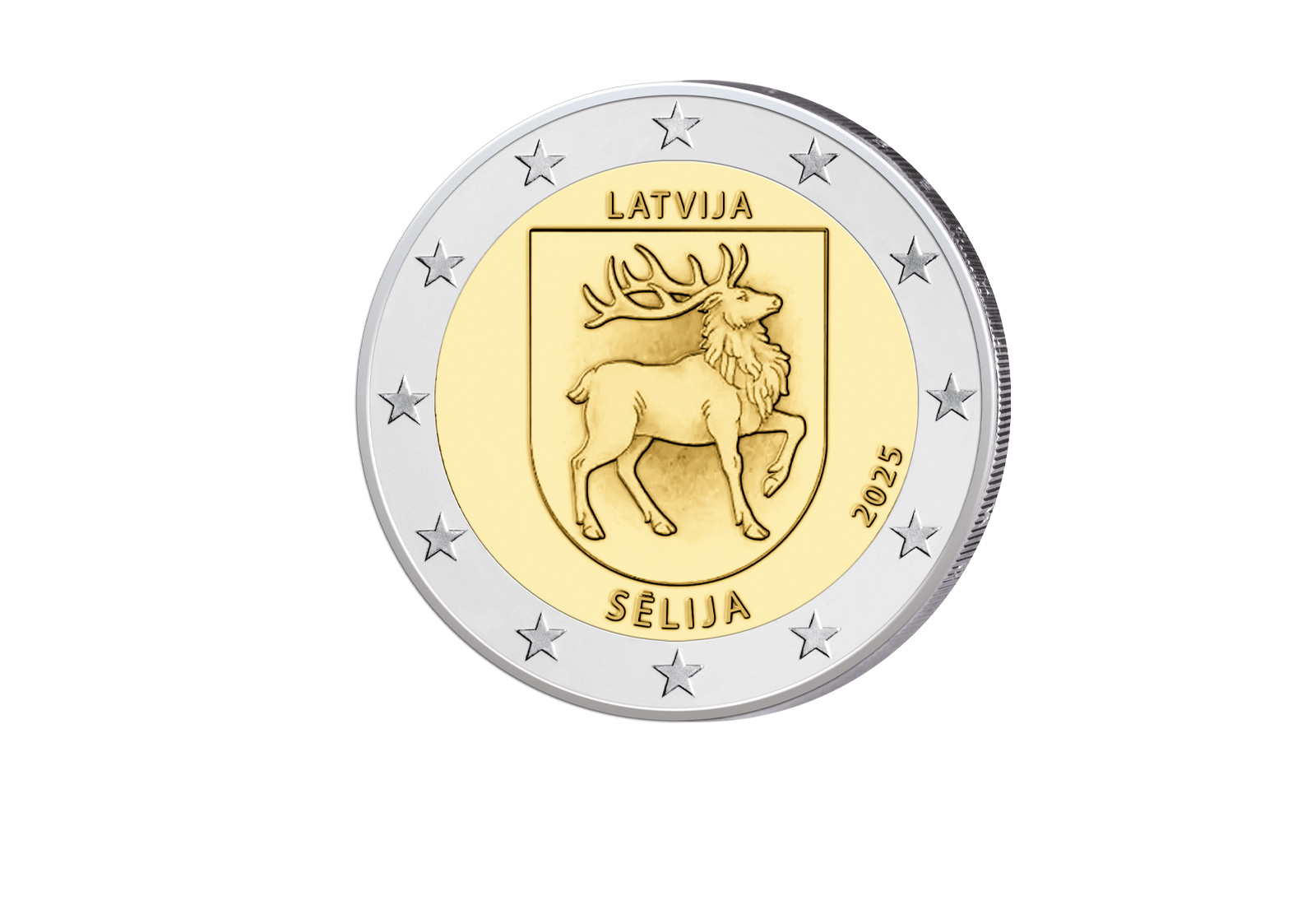 2 Euro Lettland 2025 Wappen der Region Selija bfr.