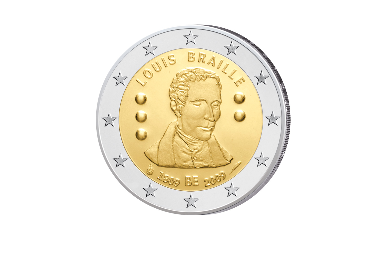 2 Euro 2009 Belgien 200. Geburtstag Braille bfr.