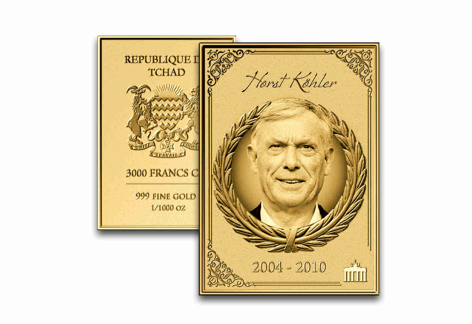 Goldmünzbarren Bundespräsident Horst Köhler 999/1000 Gold