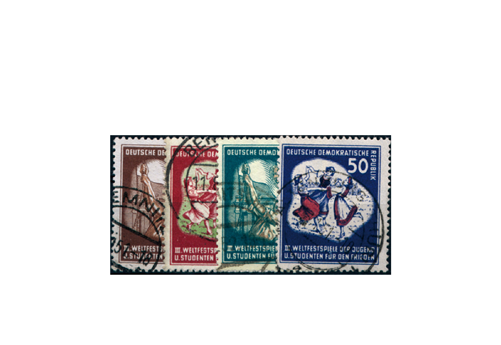Briefmarken DDR Weltfestspiele der Jugend und Studenten 1951 Michel-Nr. 289-292 gestempelt