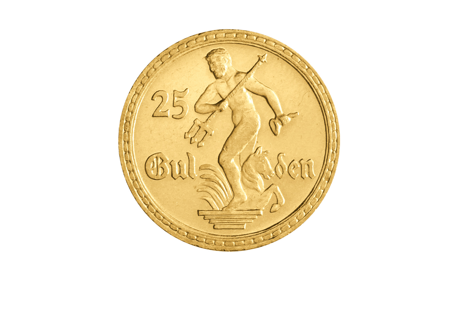 Danzig 25 Gulden Goldmünze 1930 Neptun st