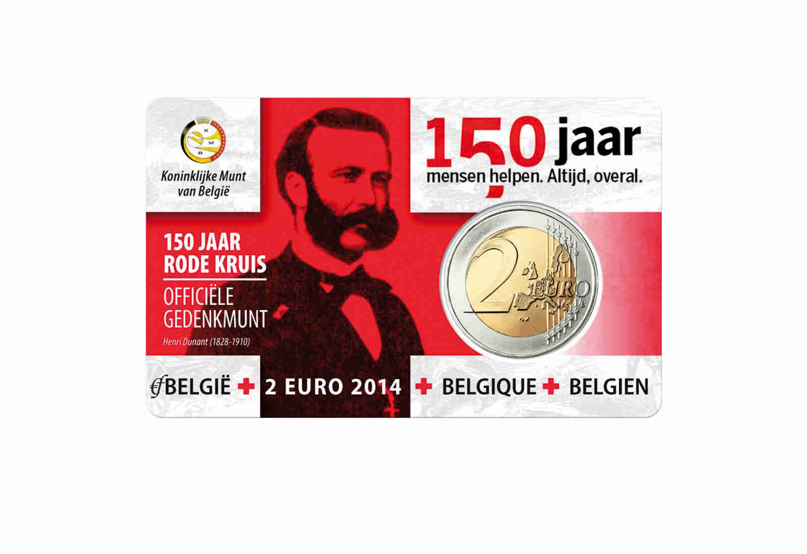 2 Euro 2014 Belgien 150 Jahres Rotes Kreuz st in Coincard