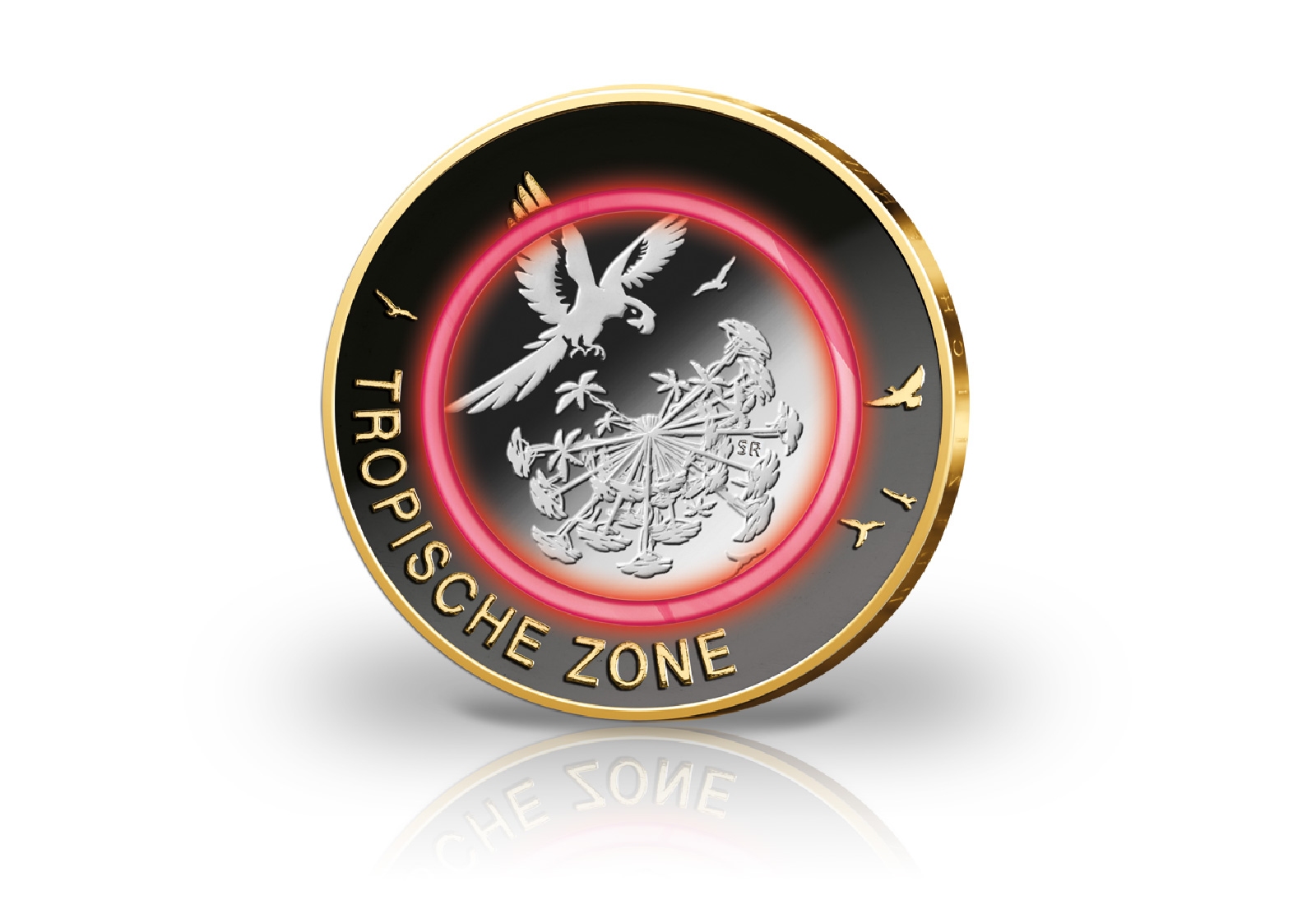 5 Euro 2017 Deutschland Tropische Zone mit Rhodium und 24 Karat Goldauflage