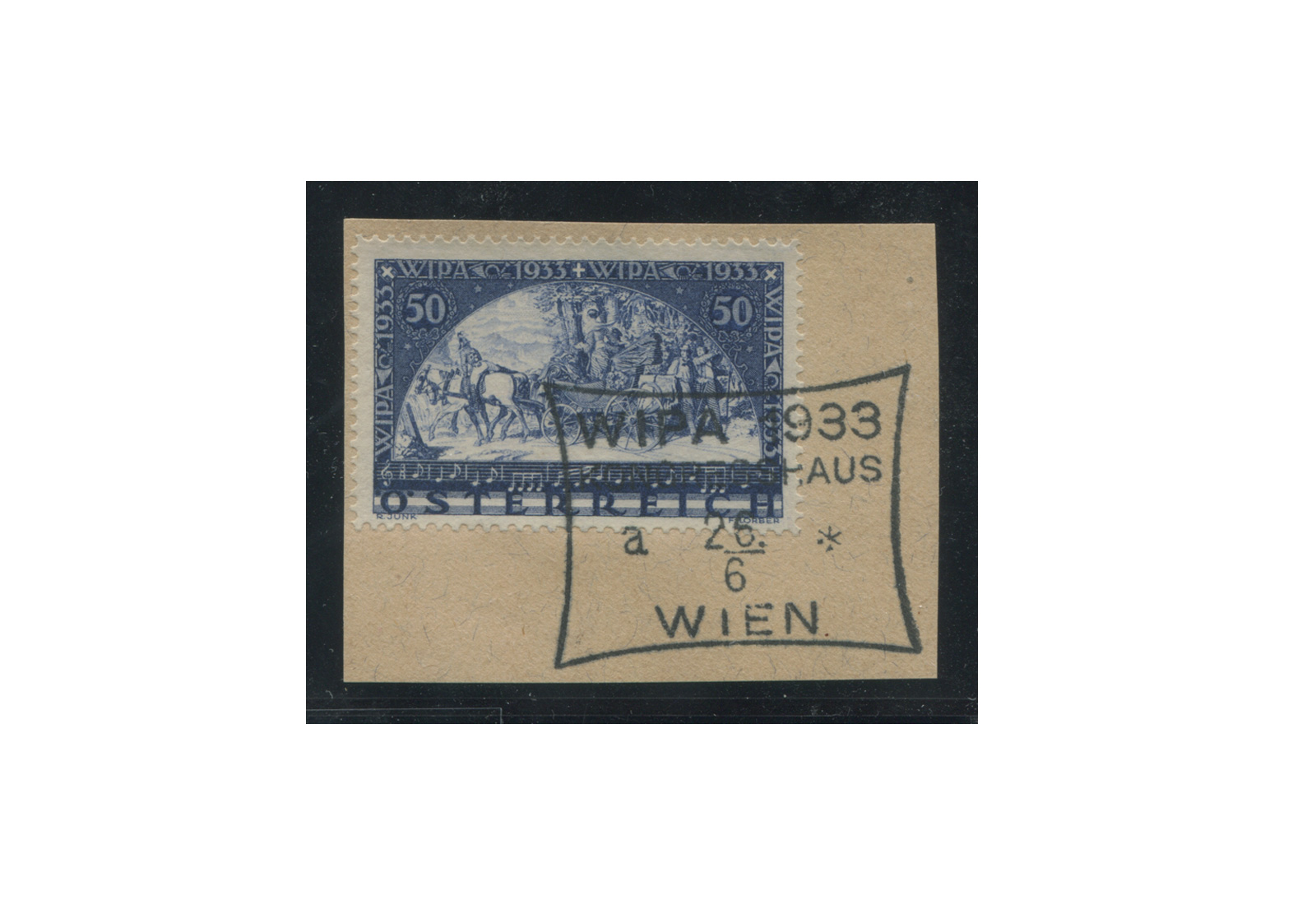 Briefmarke Österreich 1933 WIPA Michel Nr. 556 C gestempelt mit Sonderstempel
