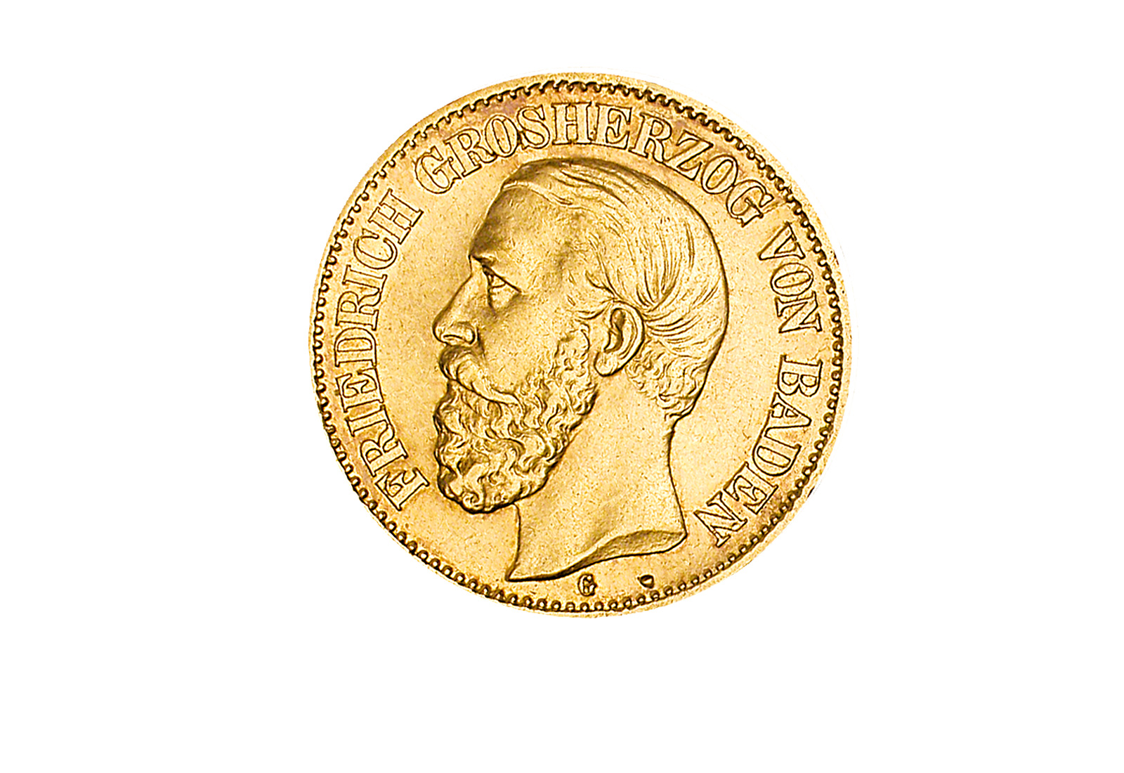 5 Mark Goldmünze 1877 Deutsches Kaiserreich Baden Großherzog Friedrich I. Jaeger-Nr. 185