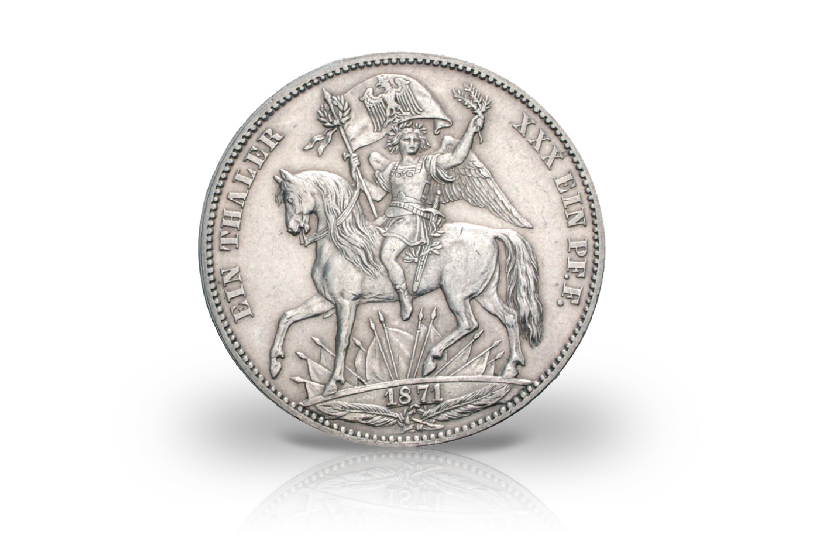 Siegestaler 1871 Königreich Sachsen Johann Thun 351