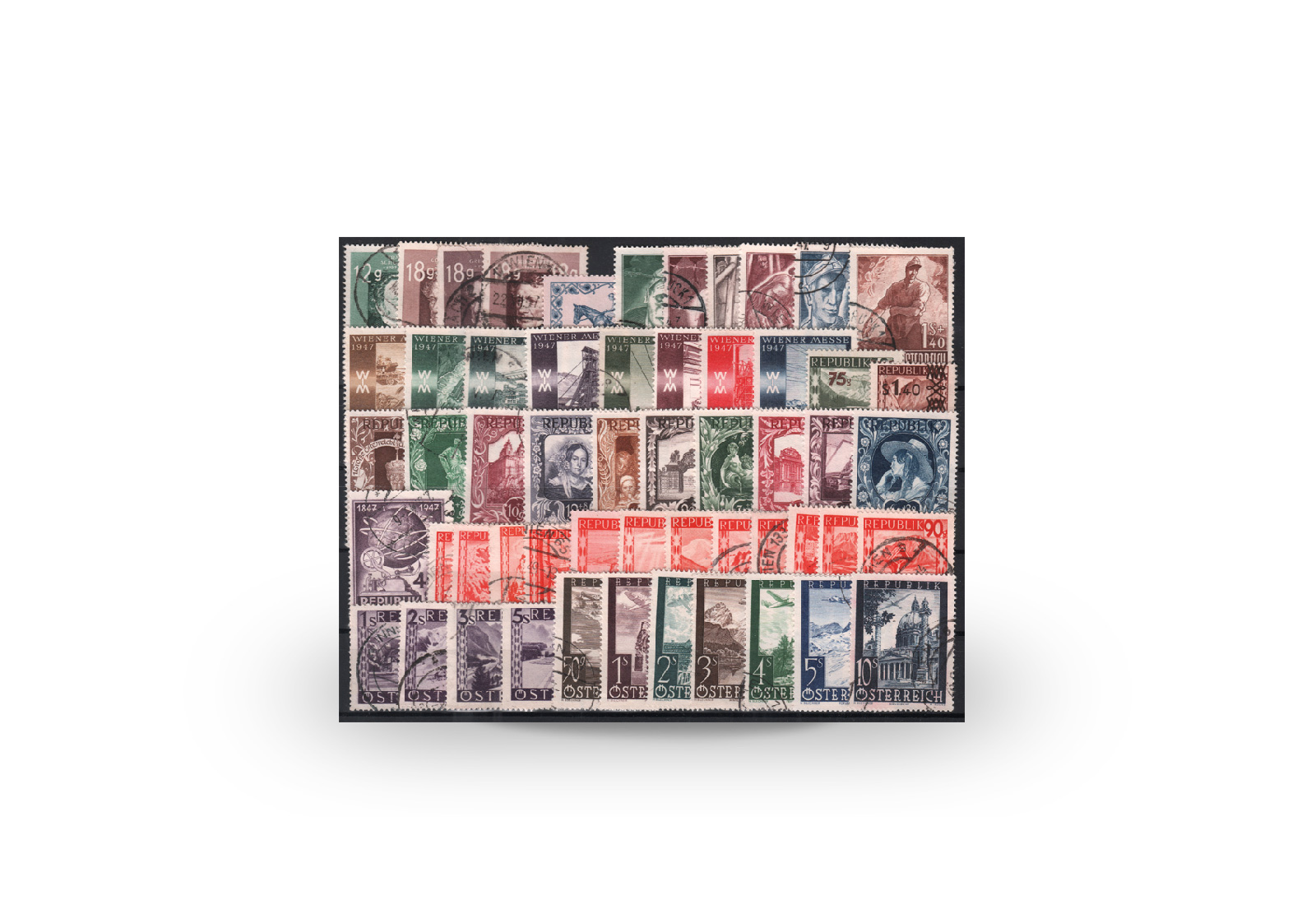 Österreich Mi.Nr. 801/853 Jahrgang 1947 gestempelt