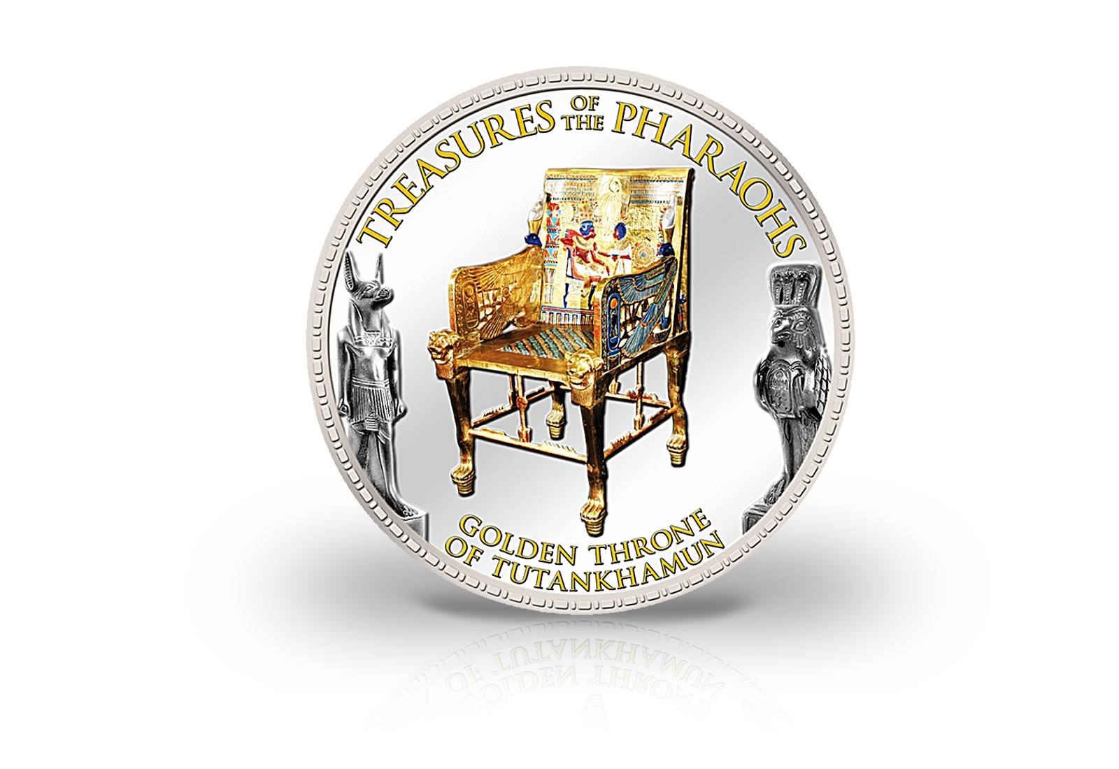 Ägypten 1 Pound Goldener Thron mit Goldauftrag und Farbe