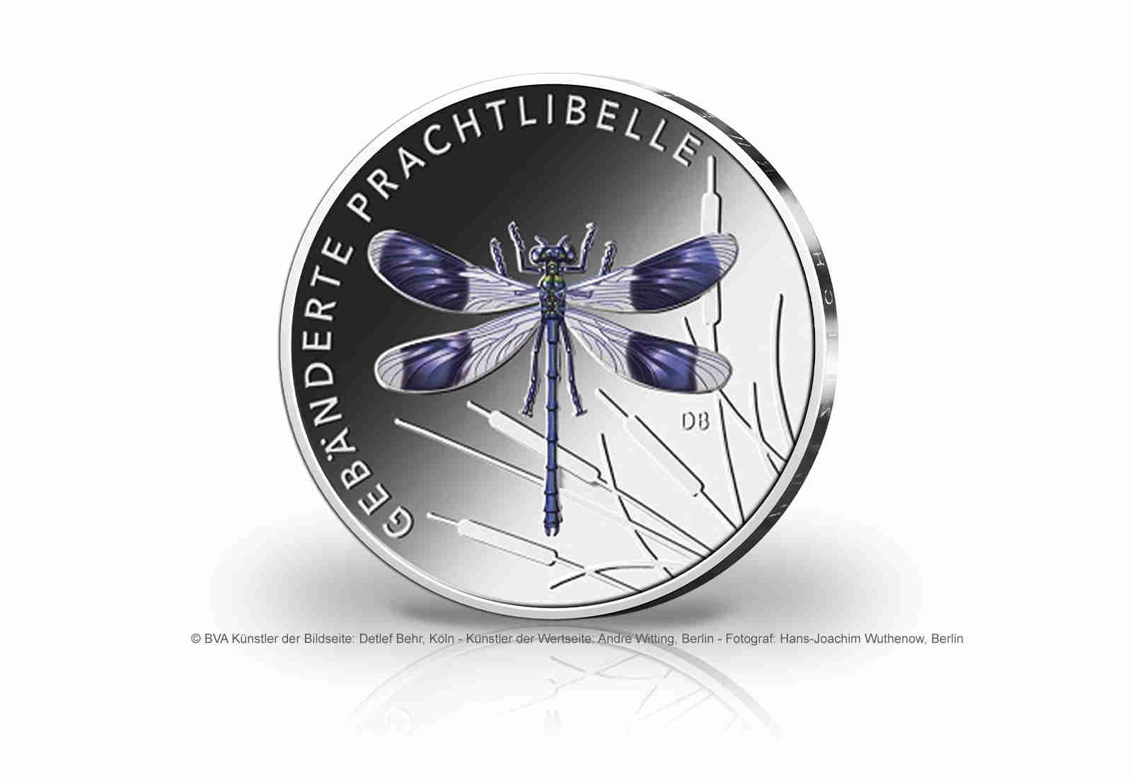 5 Euro 2023 Deutschland Gebänderte Prachtlibelle st Prägestätte J