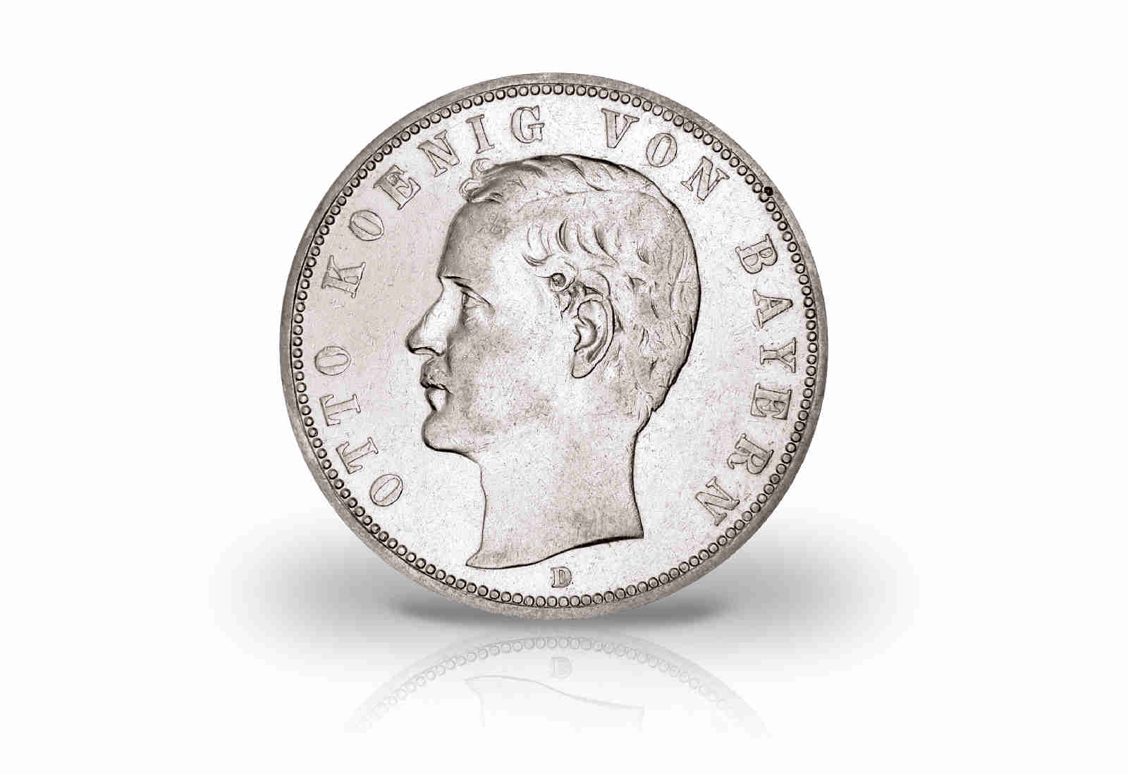 5 Mark 1891-1913 Deutsches Kaiserreich Bayern König Otto Jaeger-Nr. 46