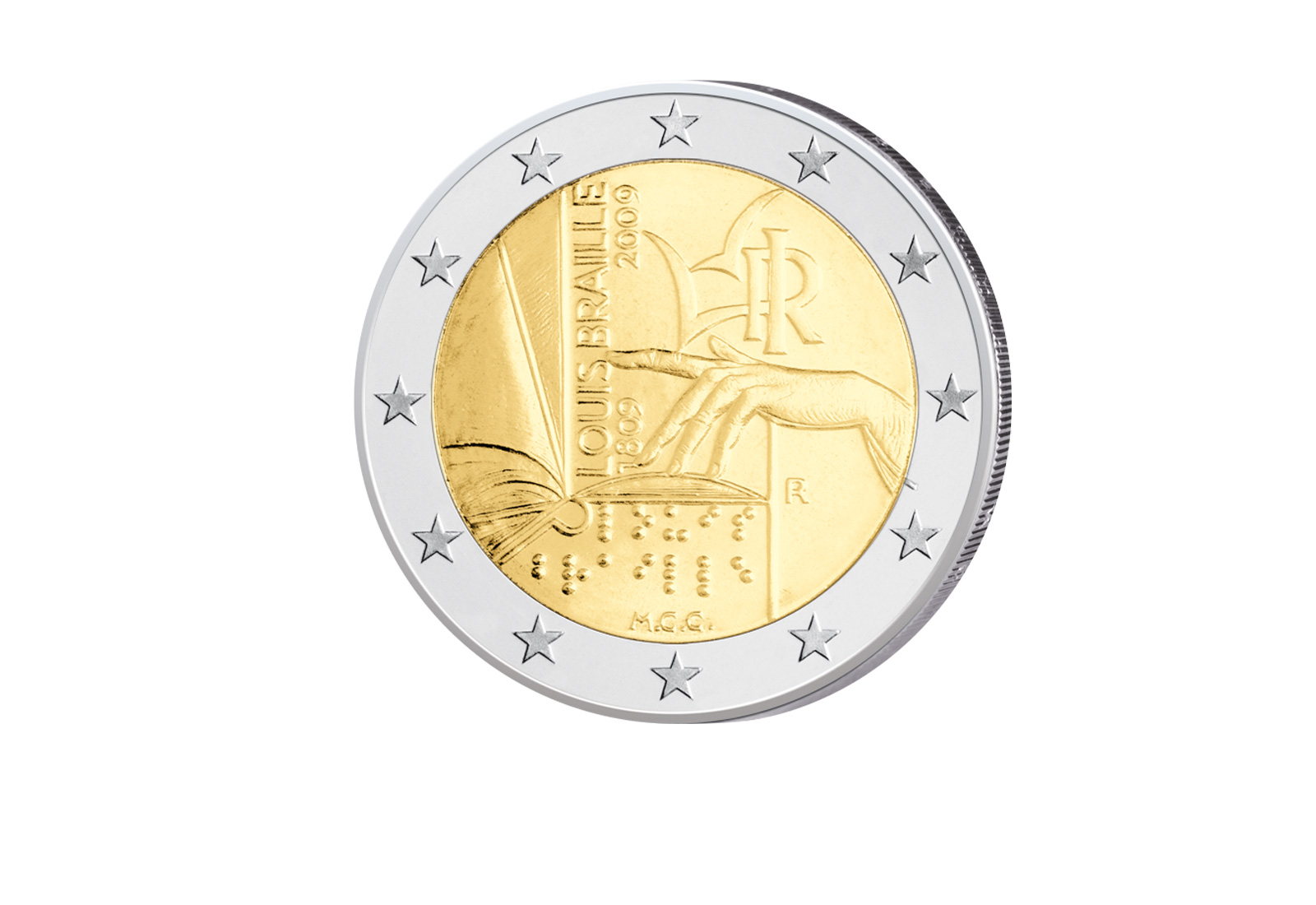 2 Euro 2009 Italien 200. Geburtstag Louis Braille bfr.