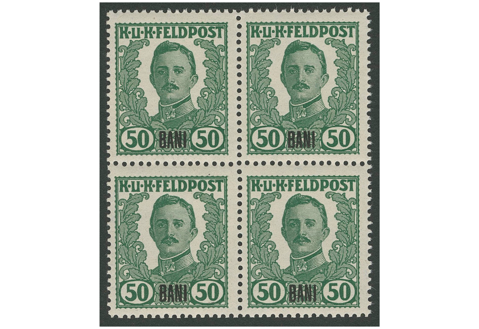 Ausgabe für Rumänien X ** VB Österr.-ungar.Feldpost 50 Bani