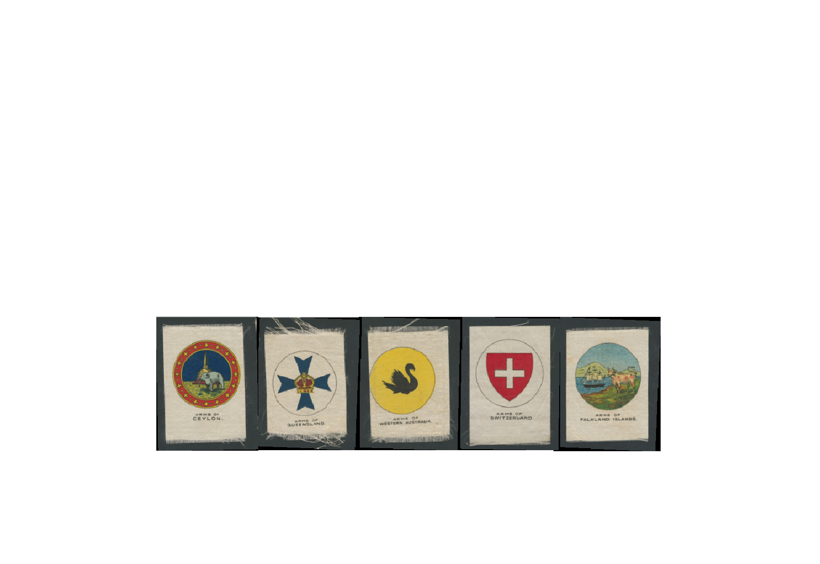 Sammelbilder aus Stoff Motiv Armeen 3 verschiedene Sammelbilder