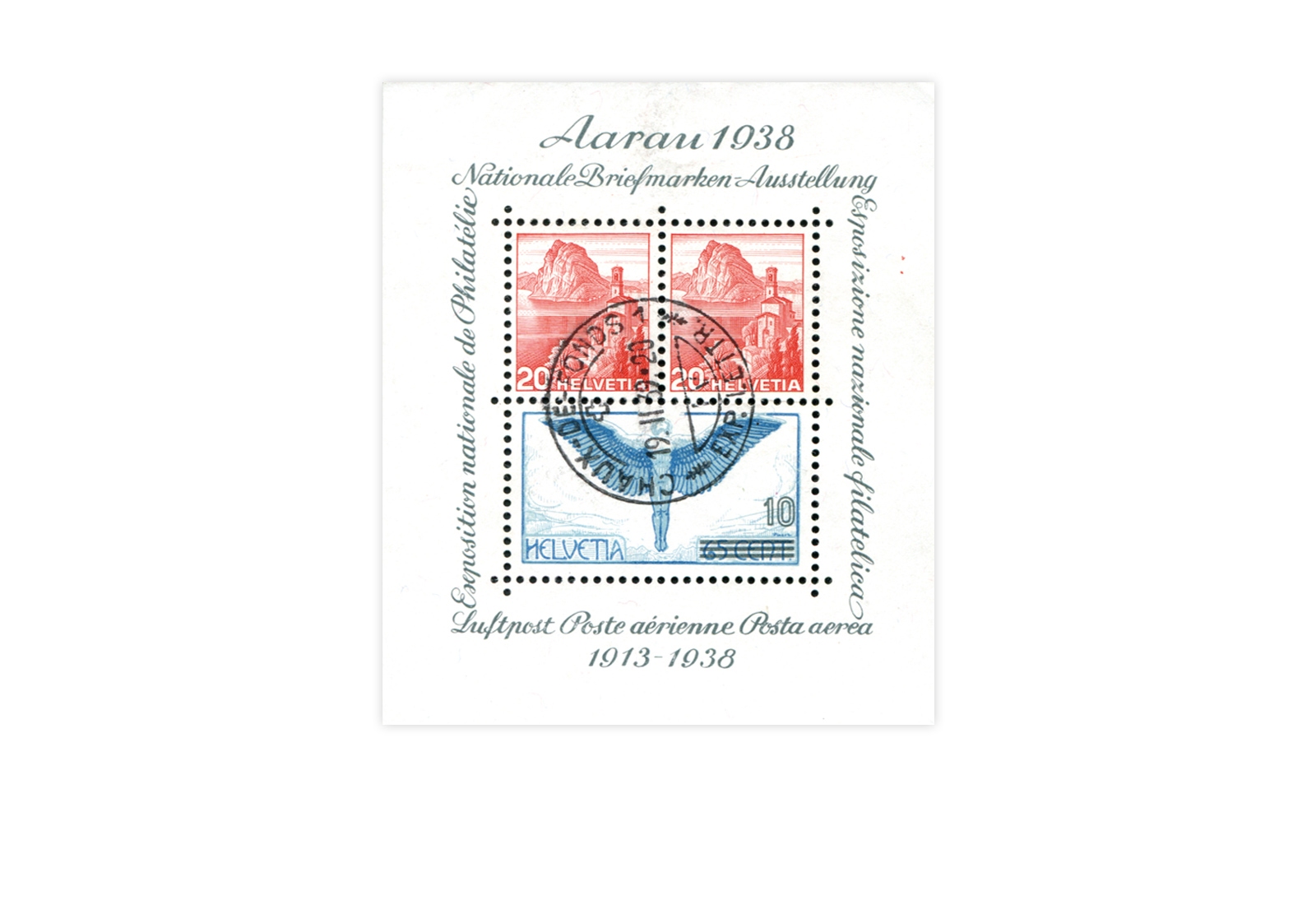 Schweiz Block 4 Aarau 1938 gestempelt