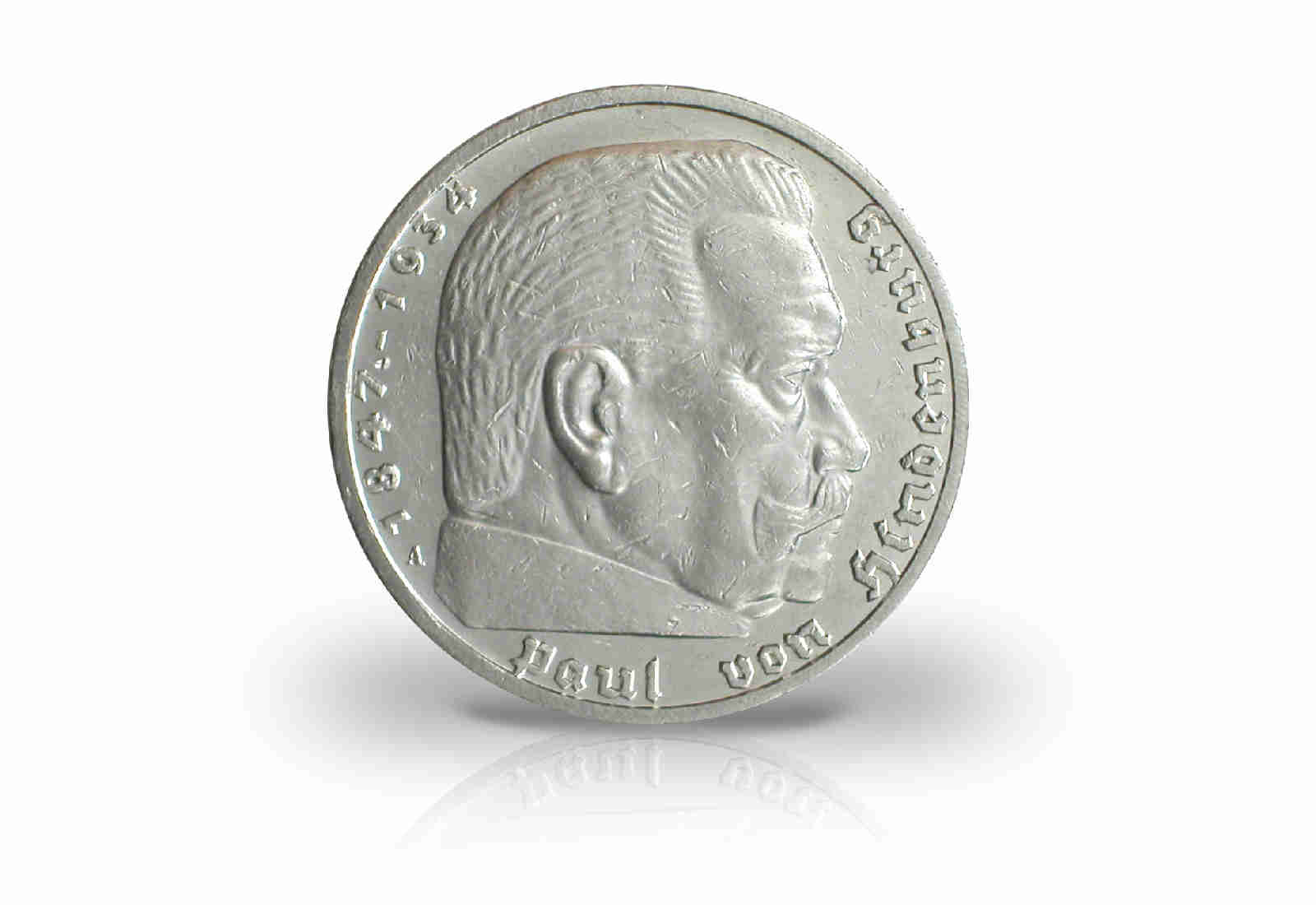 5 Reichsmark 1936-1939 Drittes Reich Hindenburg Jaeger-Nr. 367