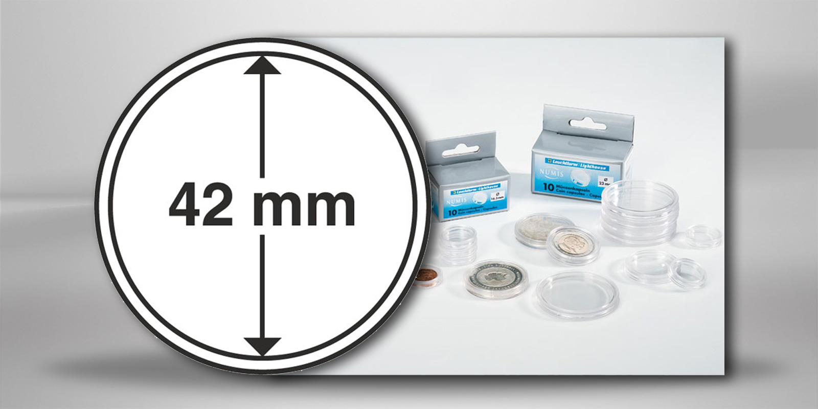 [42 mm] Leuchtturm Münzkapseln im 10er Pack