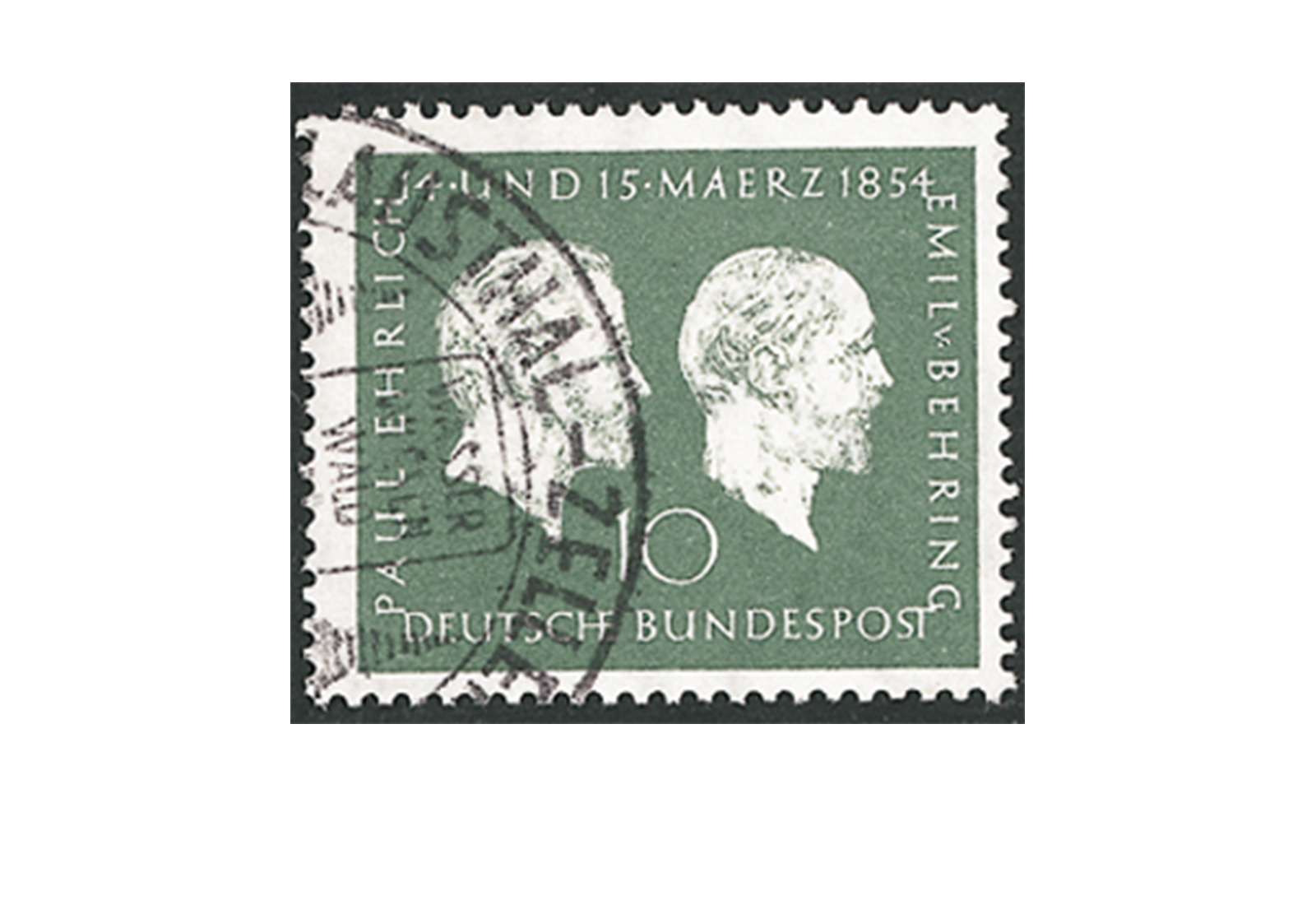 Briefmarke BRD Ehrlich/Behring 1954 Michel-Nr. 197 gestempelt