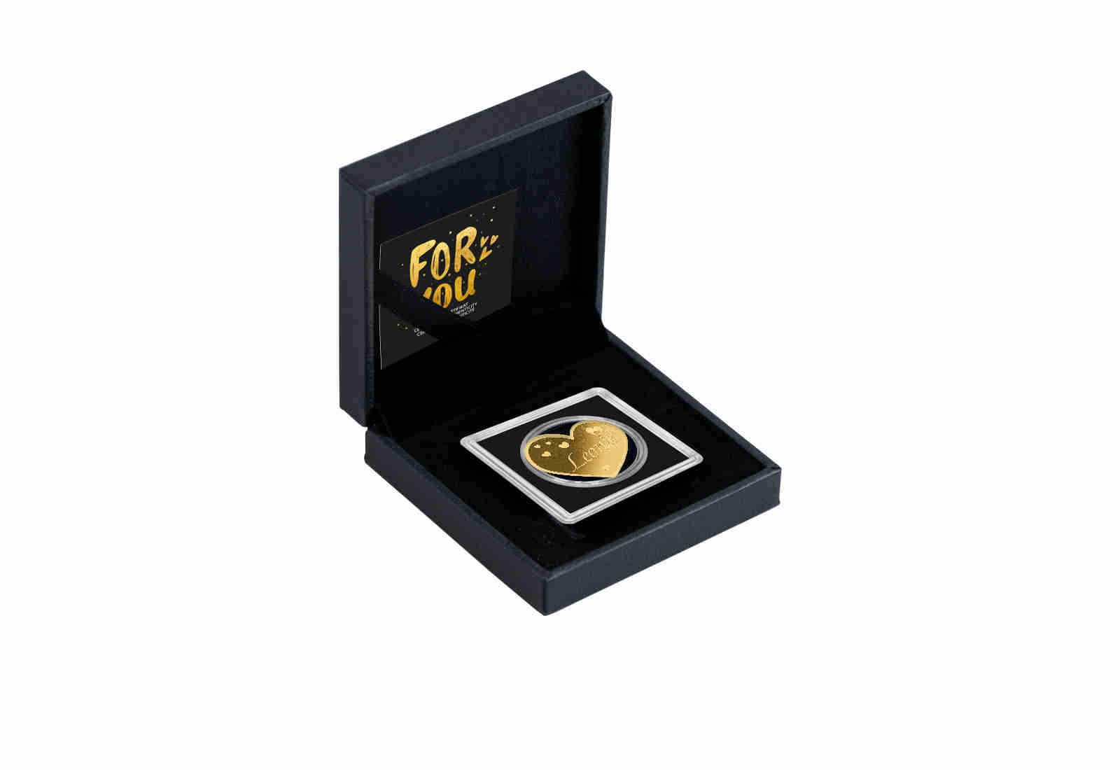 Goldmünze Motiv "Herz Leonie" 999/1000 Gold im Geschenketui